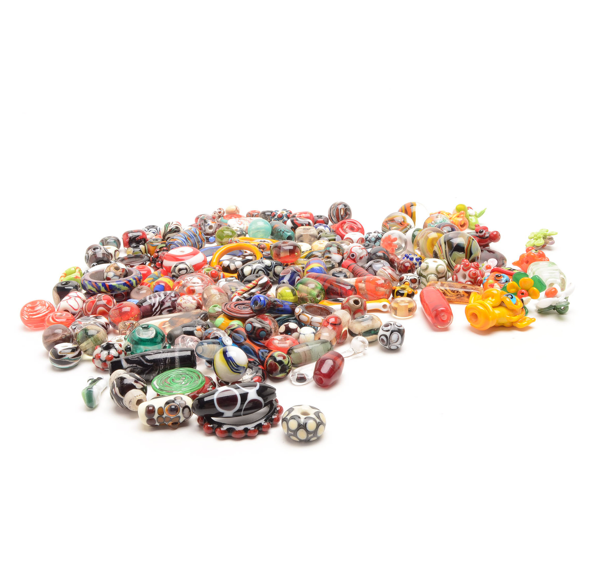 Large Collection of Hand Made Art Glass Beads