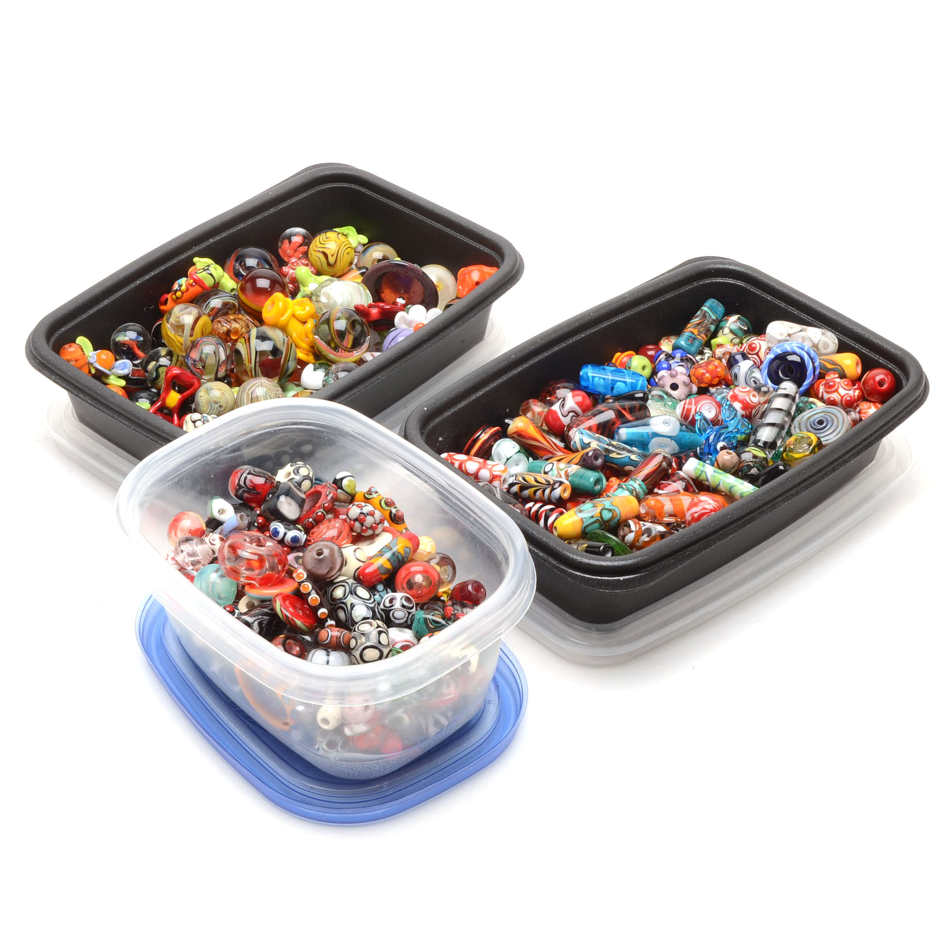 Large Collection of Hand Made Art Glass Beads