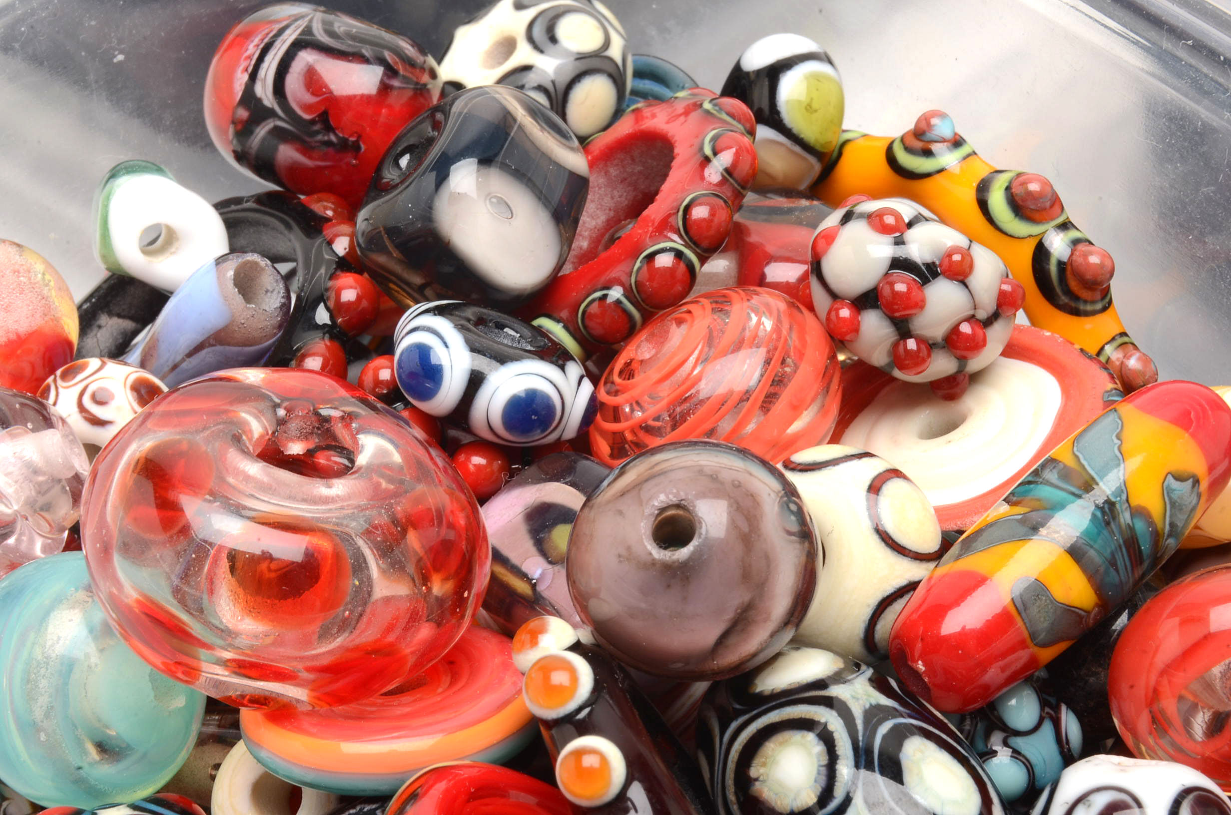 Large Collection of Hand Made Art Glass Beads