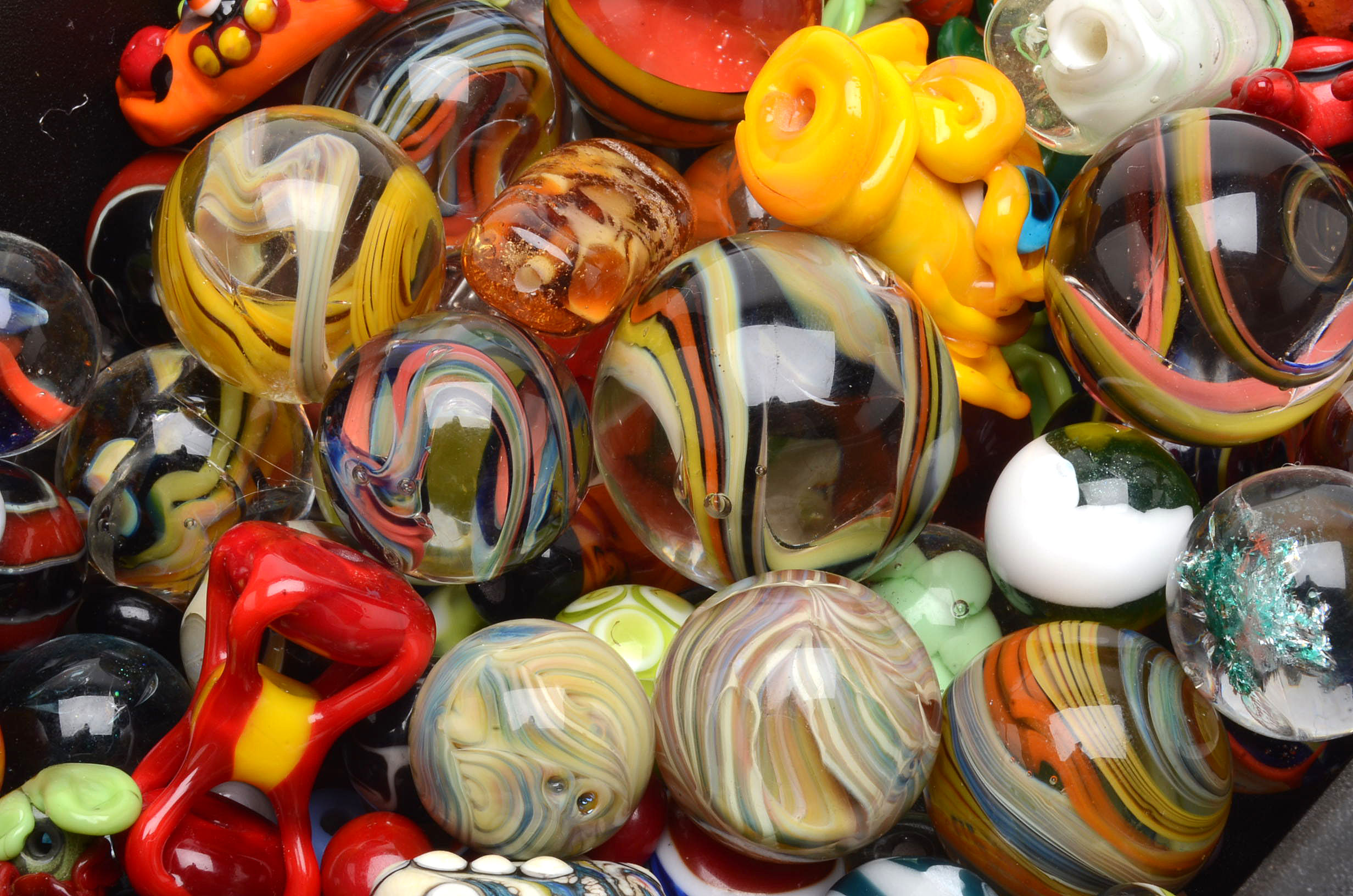 Large Collection of Hand Made Art Glass Beads