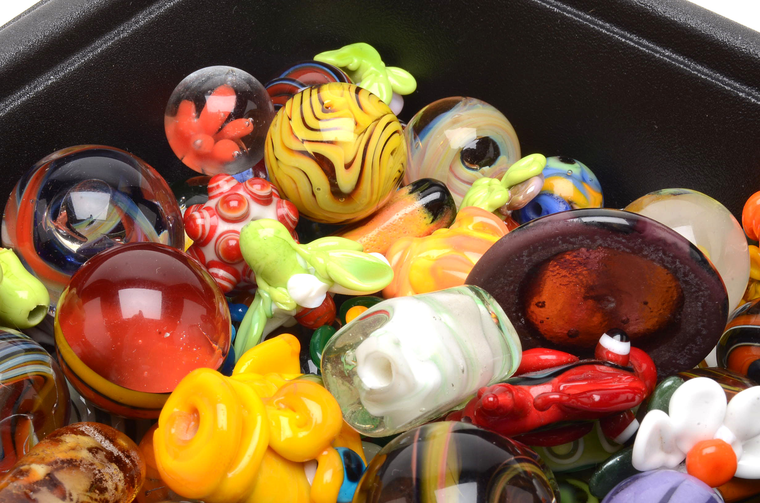 Large Collection of Hand Made Art Glass Beads