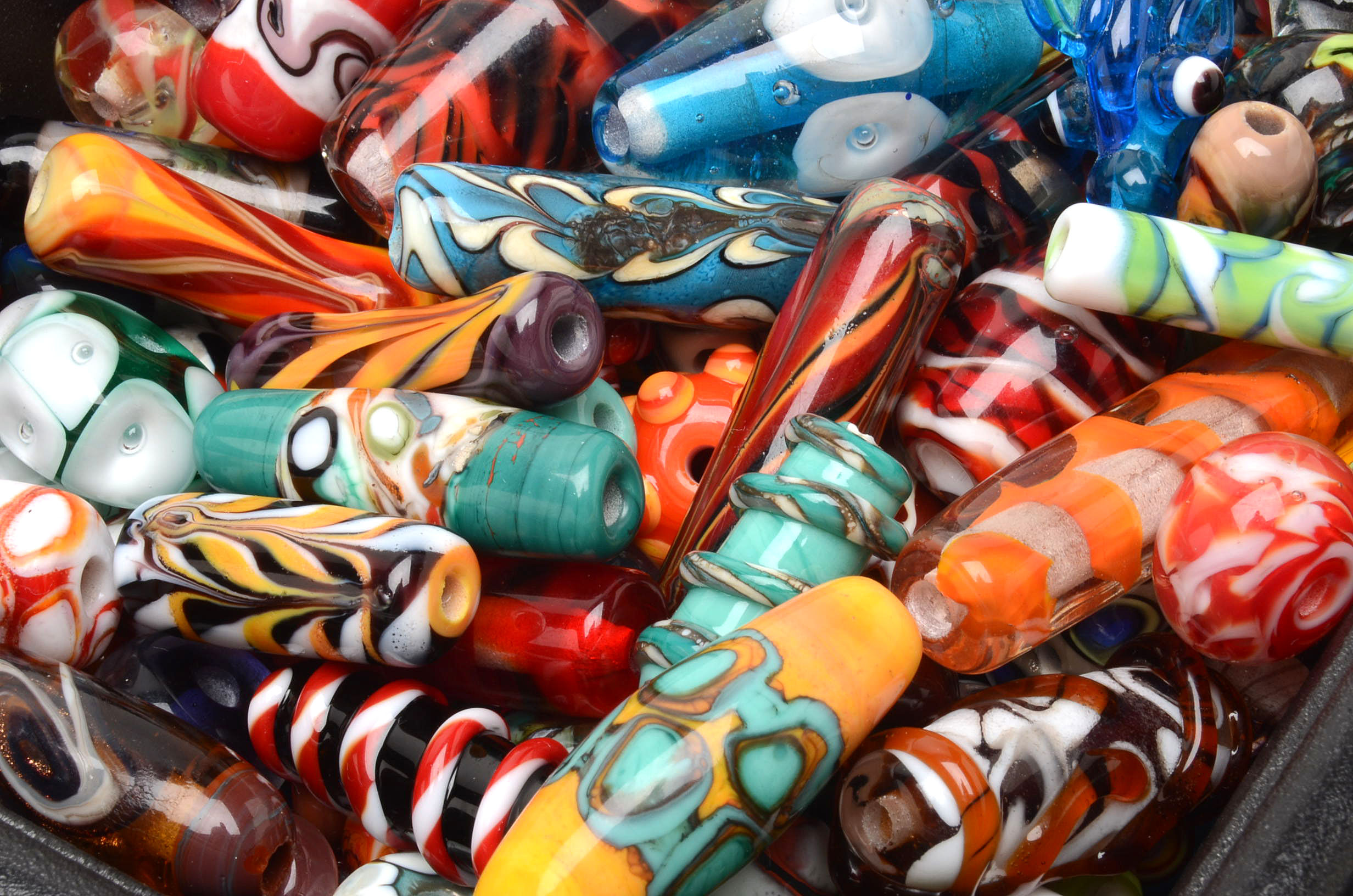 Large Collection of Hand Made Art Glass Beads