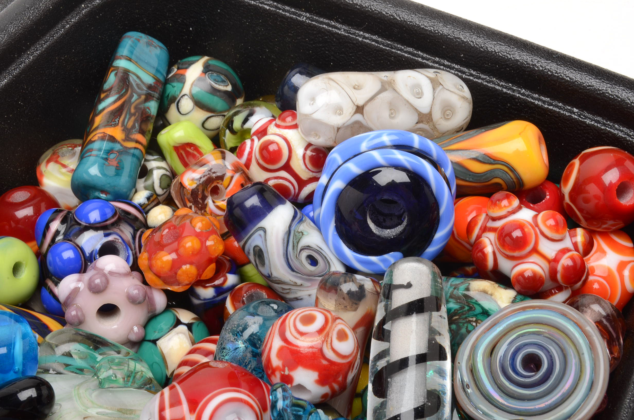 Large Collection of Hand Made Art Glass Beads
