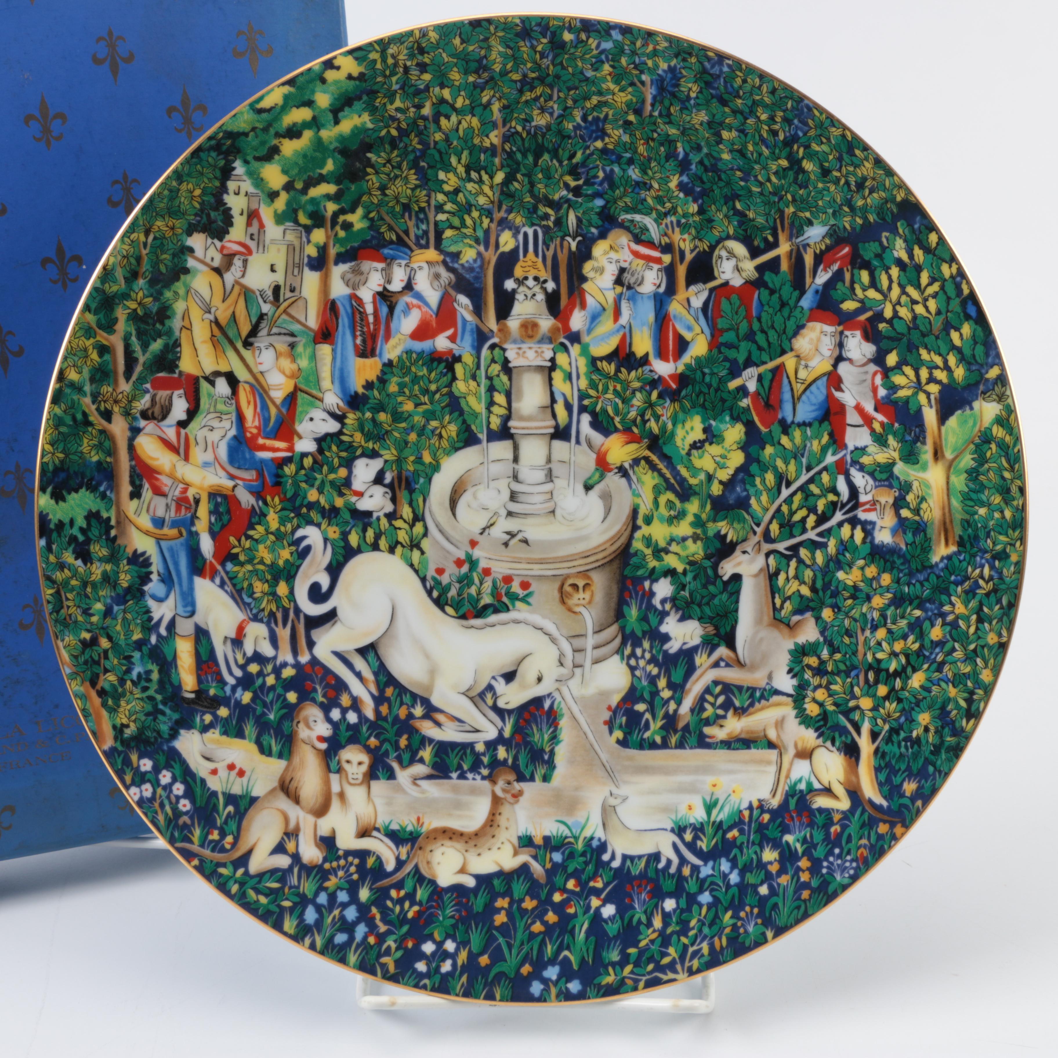 Vintage Limited Edition Charles Field Haviland Limoges Unicorn-Themed Plates