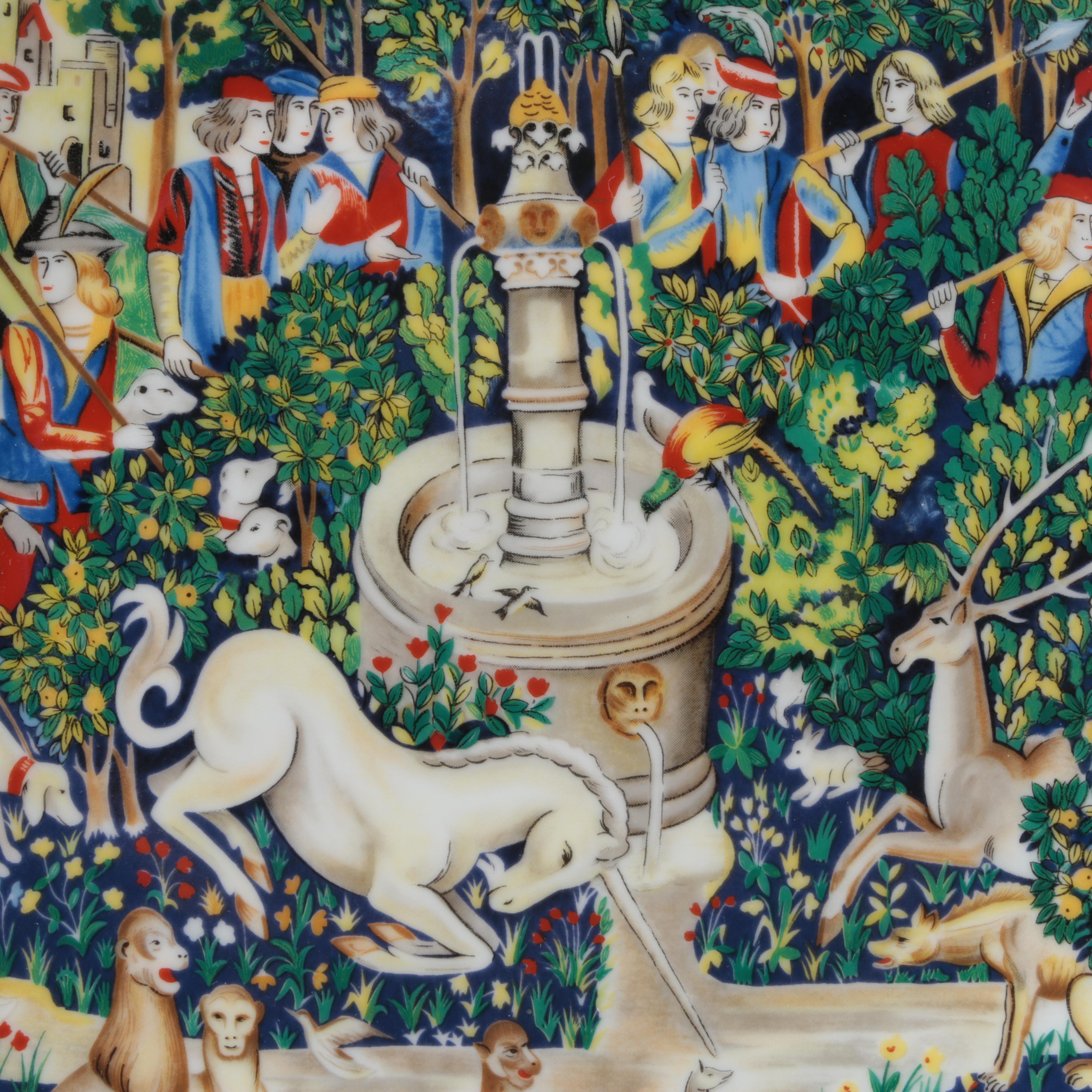 Vintage Limited Edition Charles Field Haviland Limoges Unicorn-Themed Plates