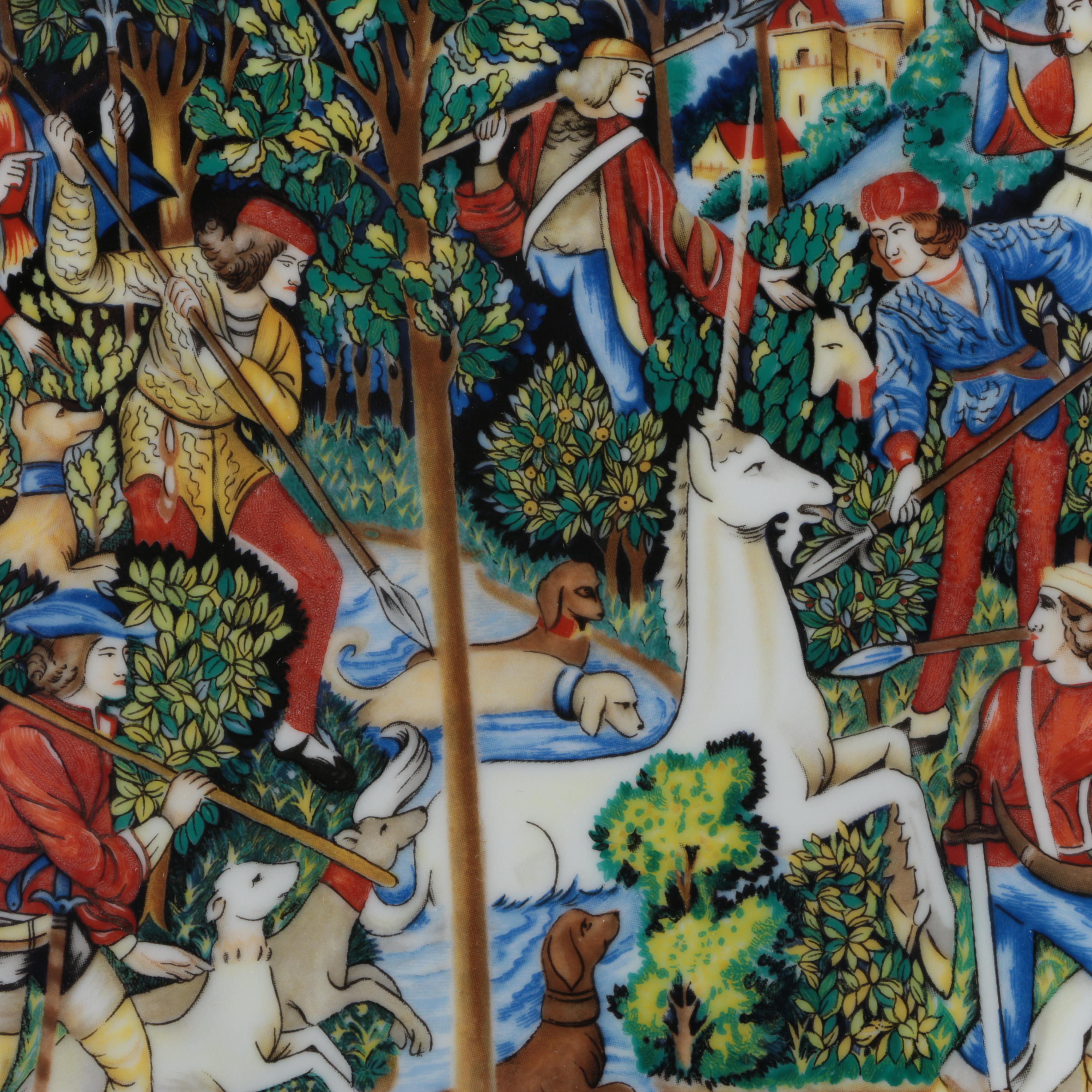 Vintage Limited Edition Charles Field Haviland Limoges Unicorn-Themed Plates