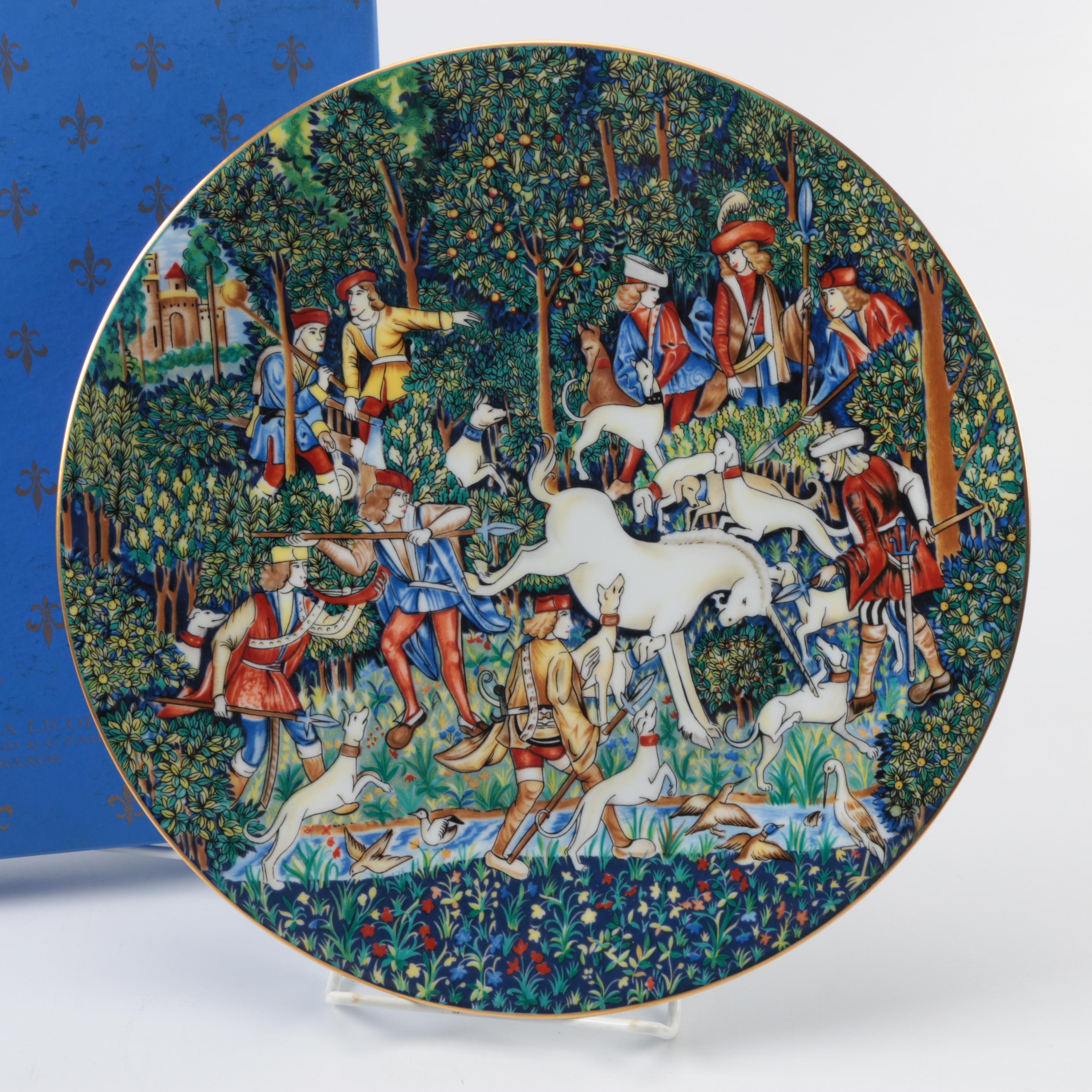Vintage Limited Edition Charles Field Haviland Limoges Unicorn-Themed Plates