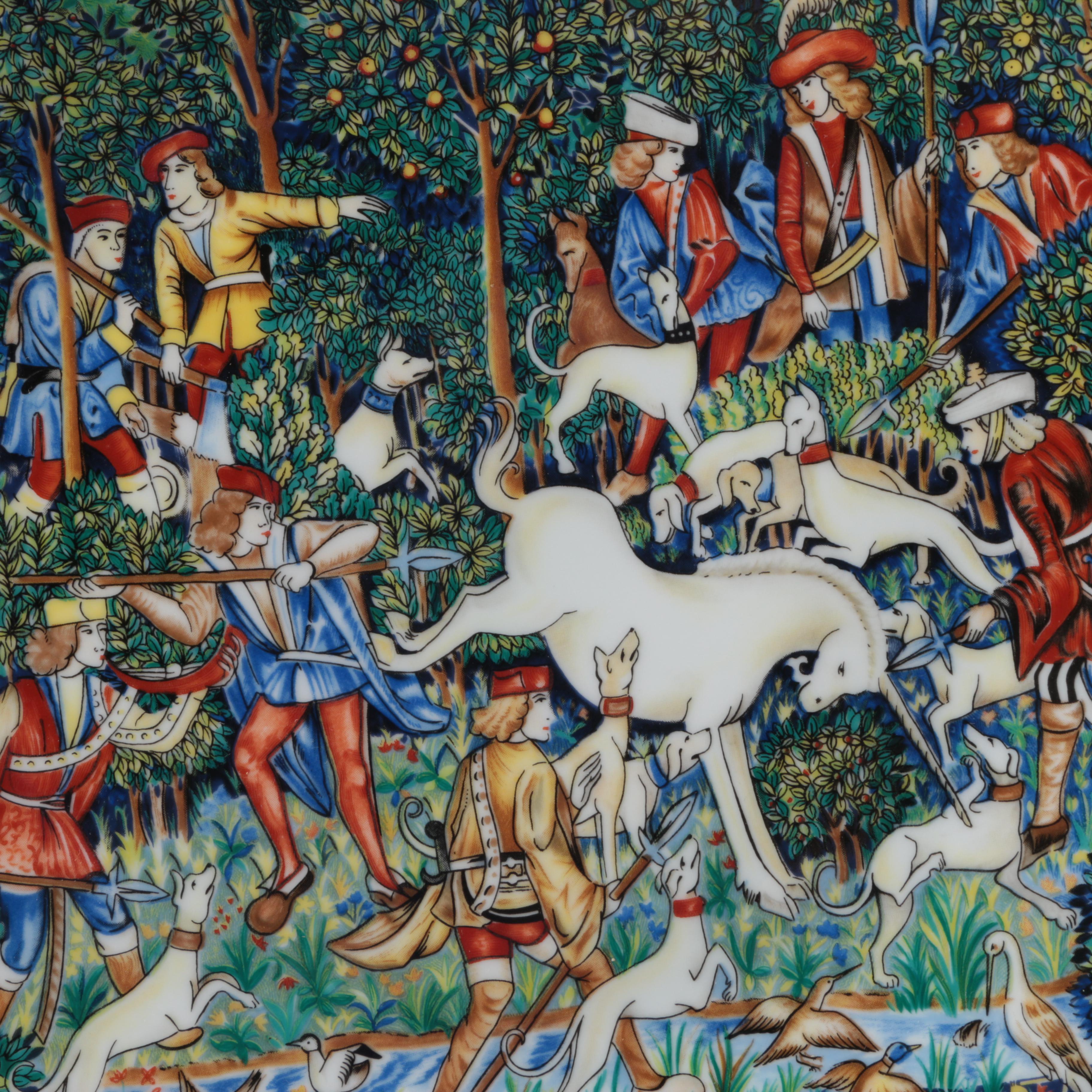 Vintage Limited Edition Charles Field Haviland Limoges Unicorn-Themed Plates