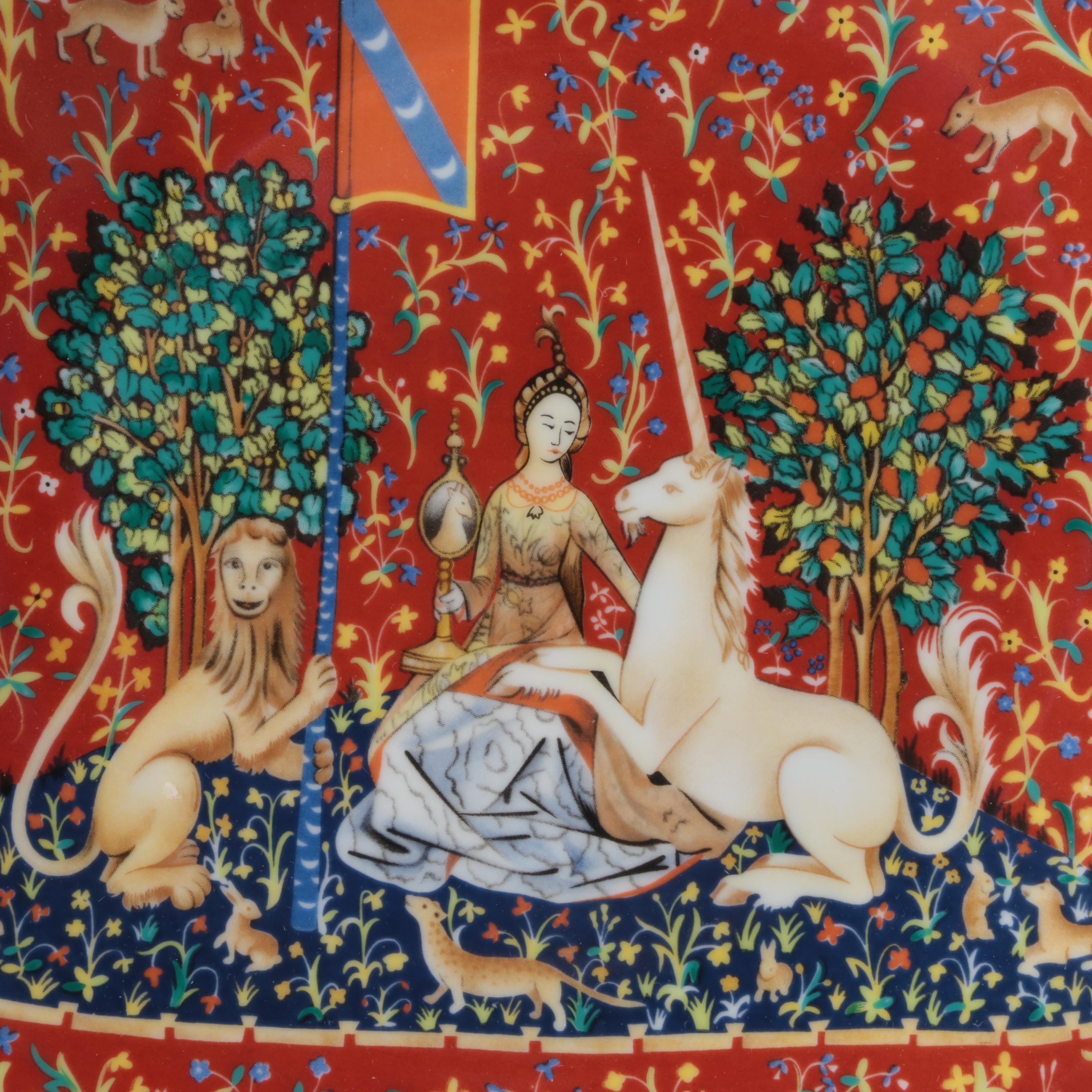 Vintage Limited Edition Charles Field Haviland Limoges Unicorn-Themed Plates