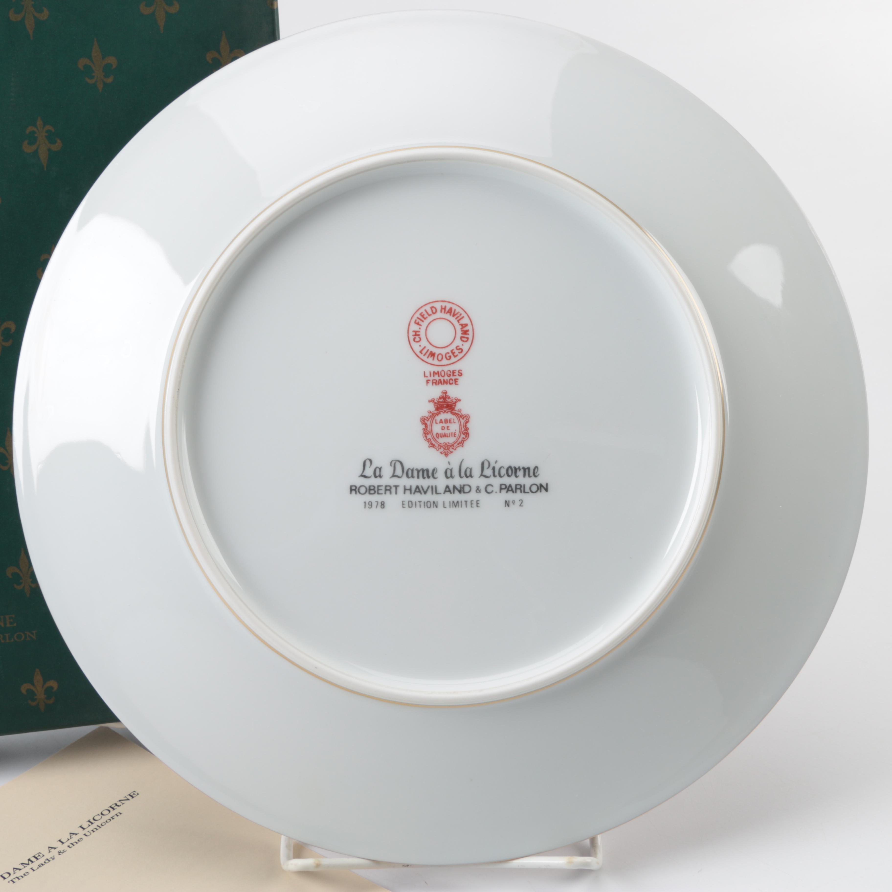 Vintage Limited Edition Charles Field Haviland Limoges Unicorn-Themed Plates