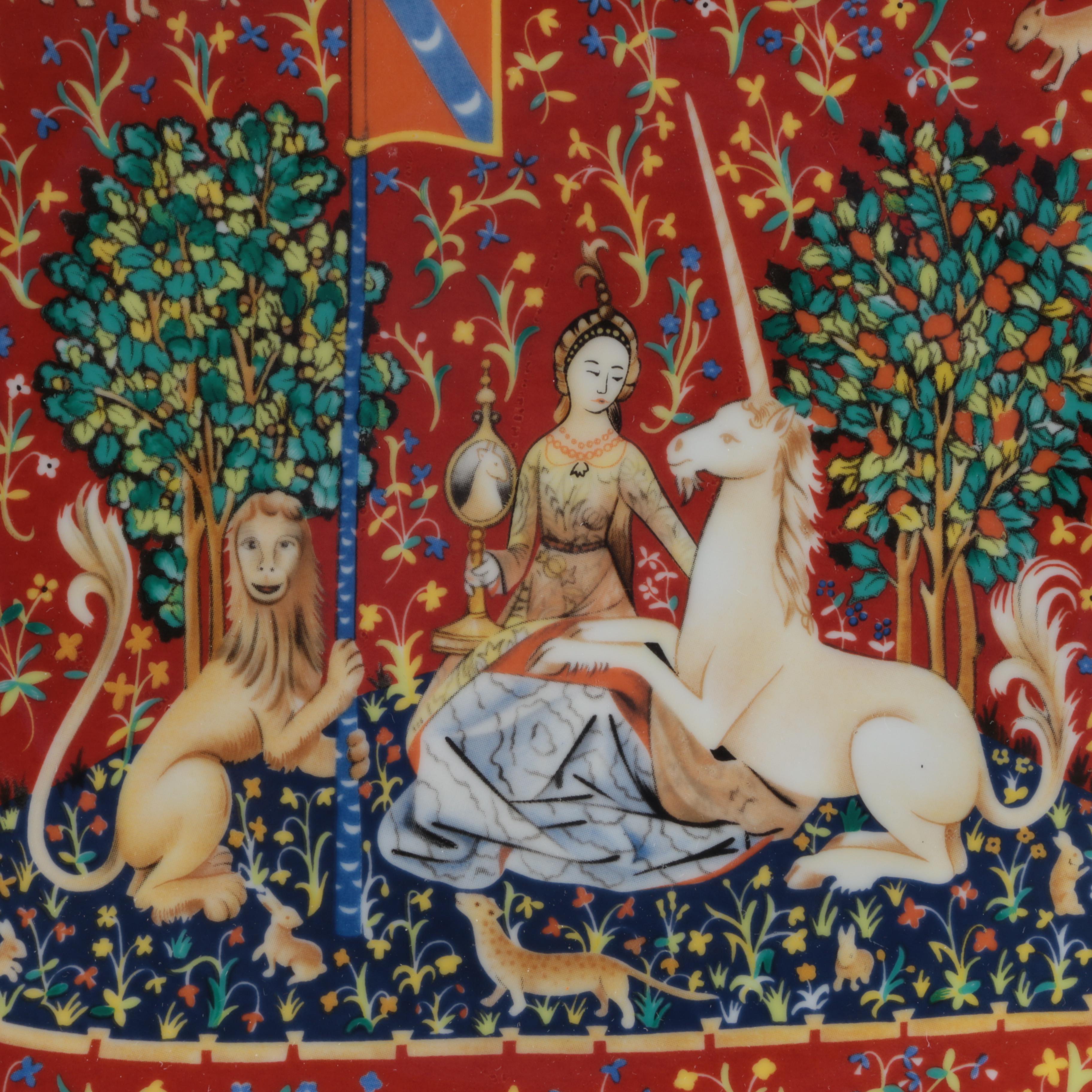 Vintage Limited Edition Charles Field Haviland Limoges Unicorn-Themed Plates