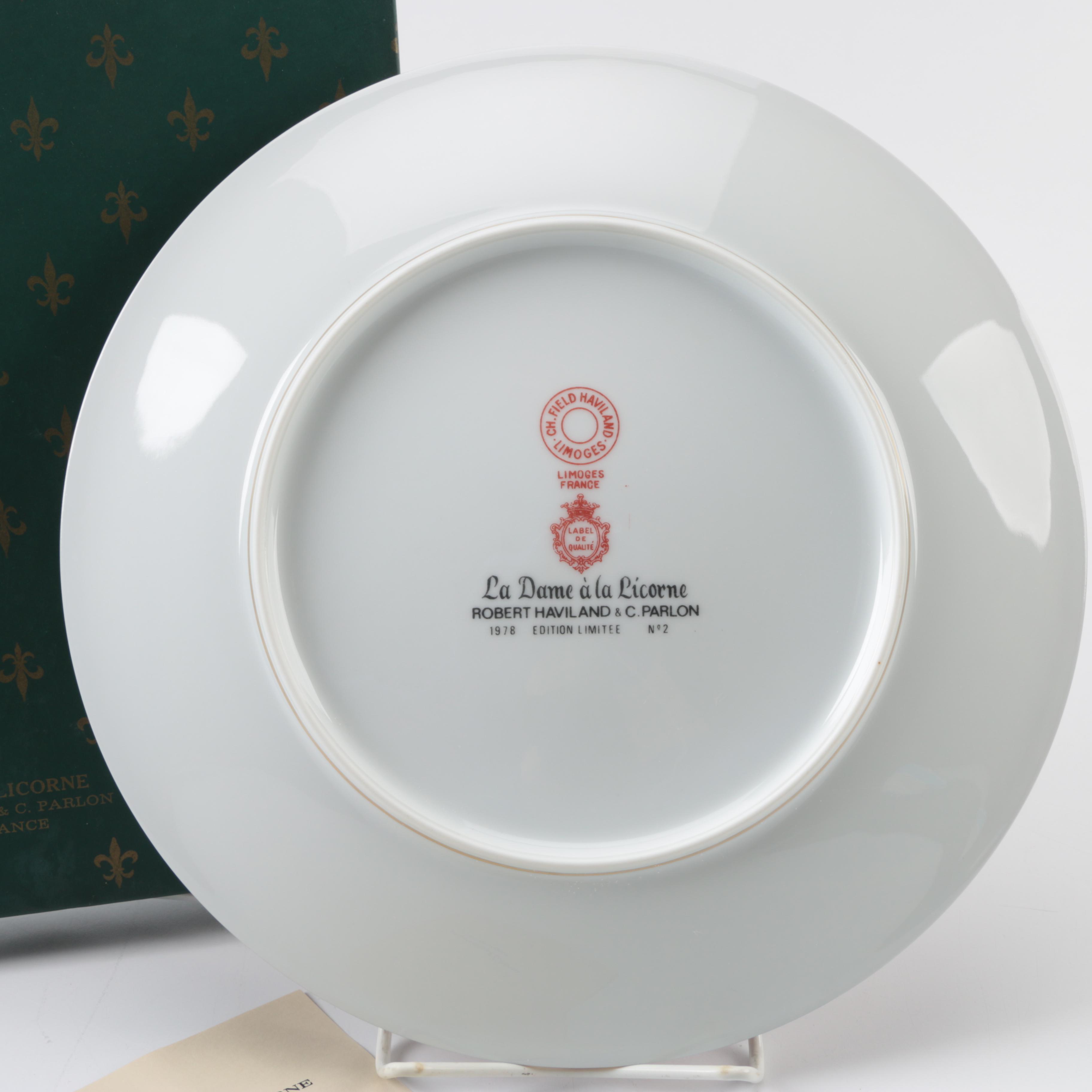 Vintage Limited Edition Charles Field Haviland Limoges Unicorn-Themed Plates