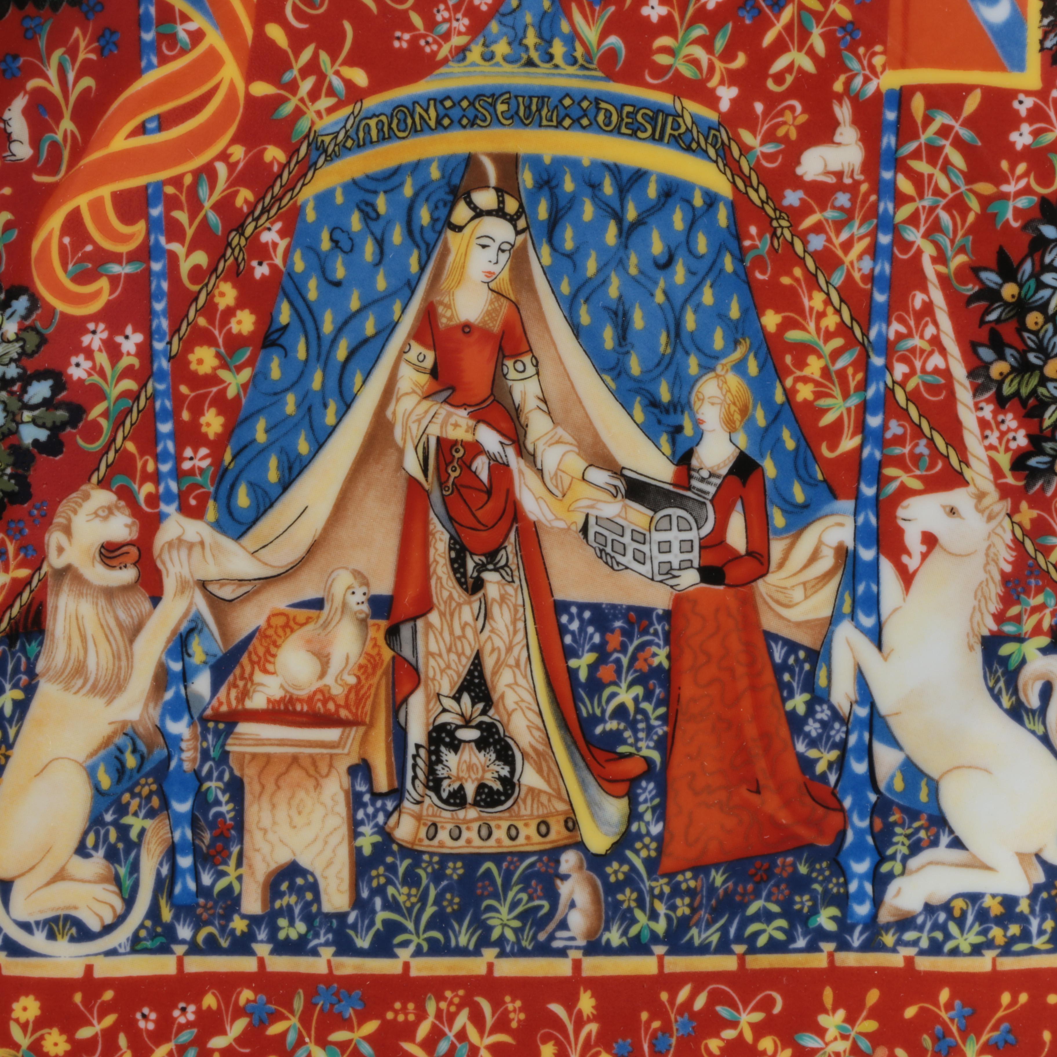 Vintage Limited Edition Charles Field Haviland Limoges Unicorn-Themed Plates