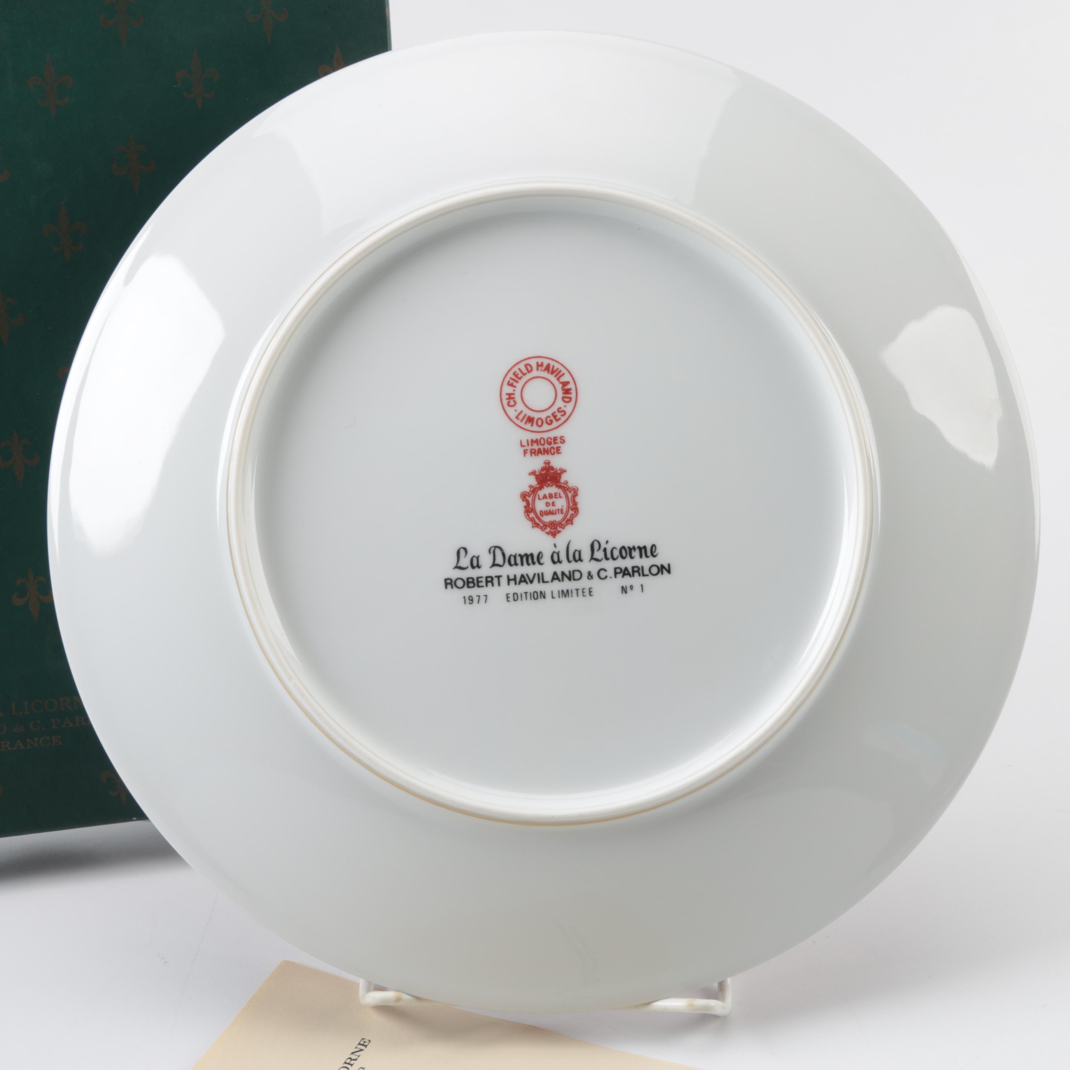 Vintage Limited Edition Charles Field Haviland Limoges Unicorn-Themed Plates