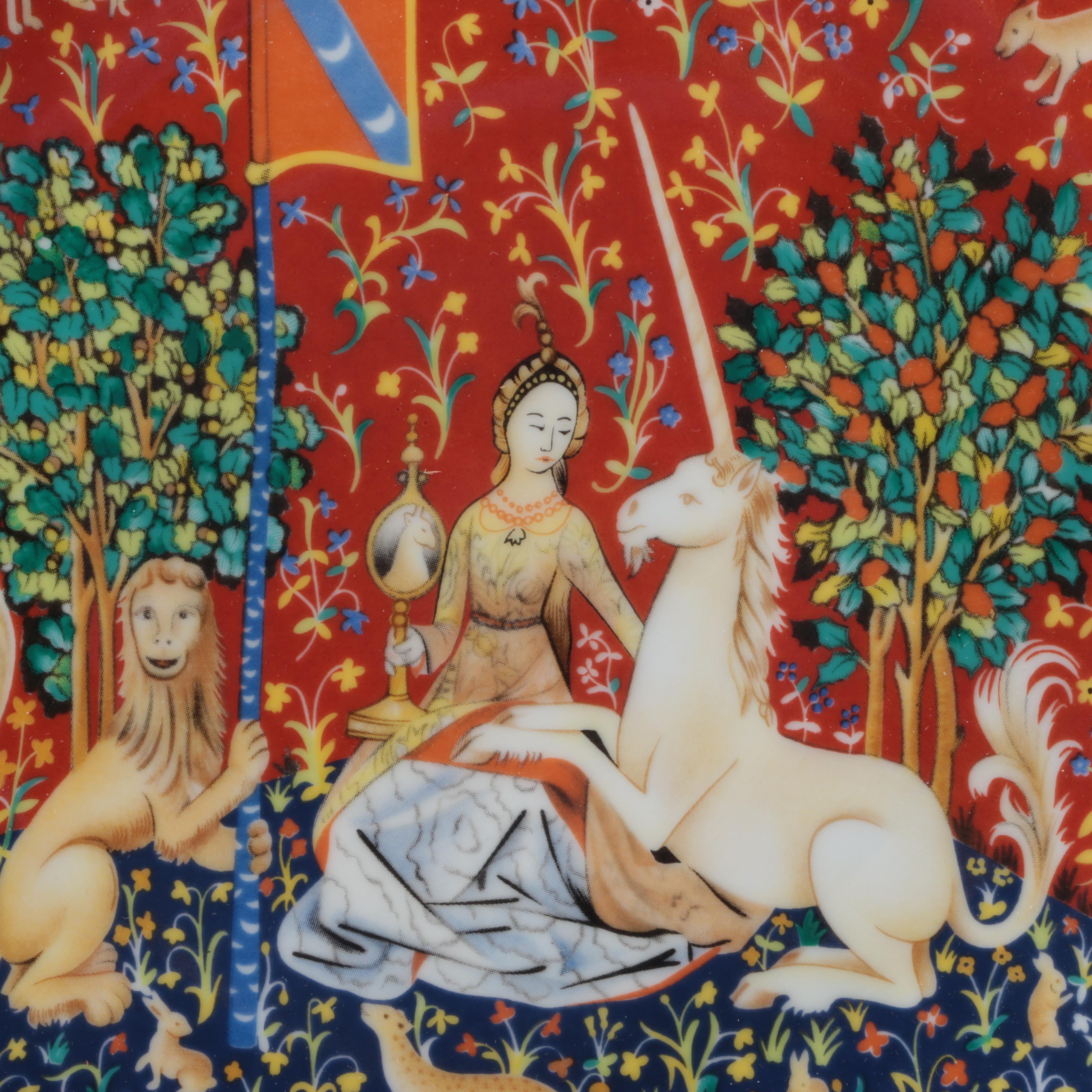 Vintage Limited Edition Charles Field Haviland Limoges Unicorn-Themed Plates