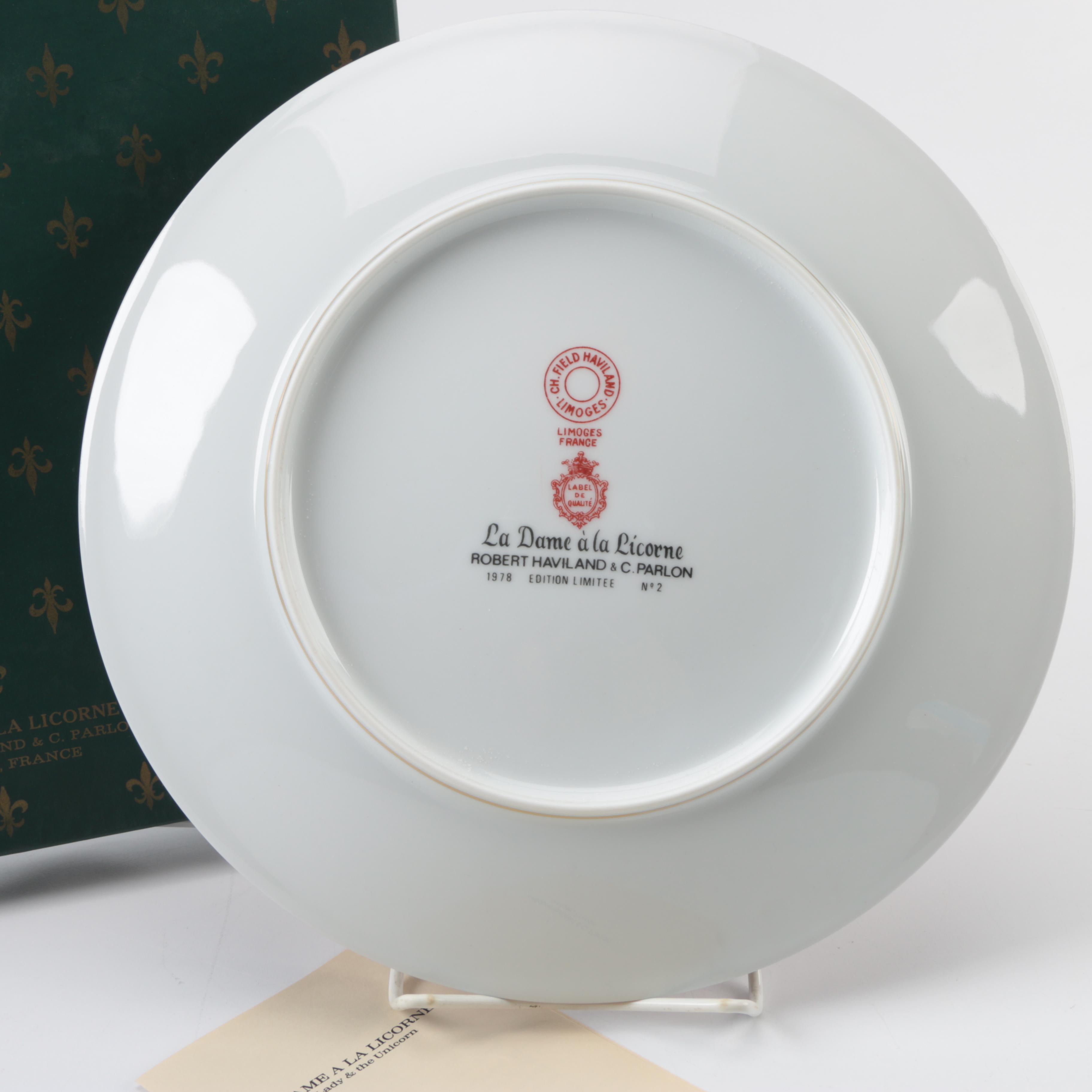 Vintage Limited Edition Charles Field Haviland Limoges Unicorn-Themed Plates