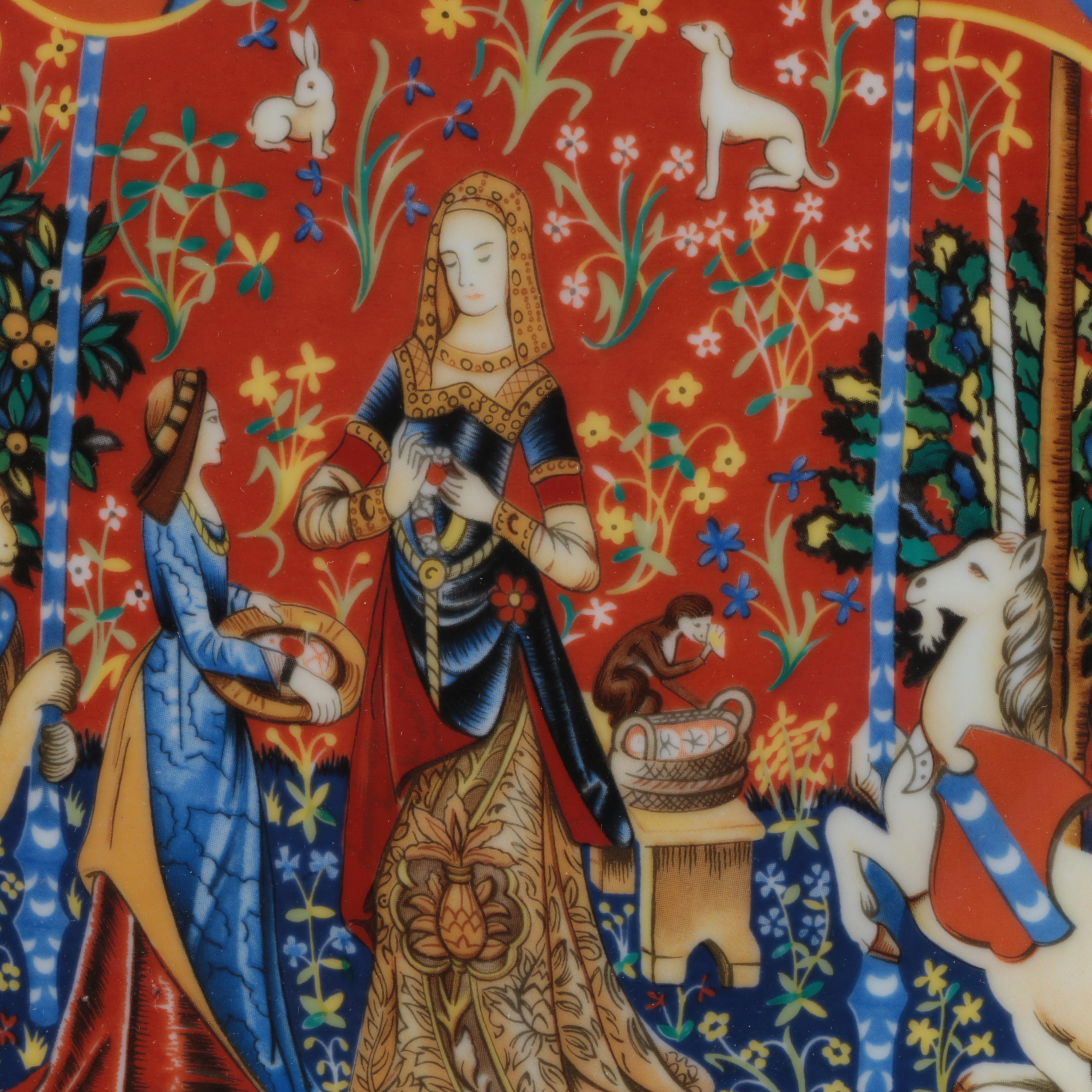 Vintage Limited Edition Charles Field Haviland Limoges Unicorn-Themed Plates