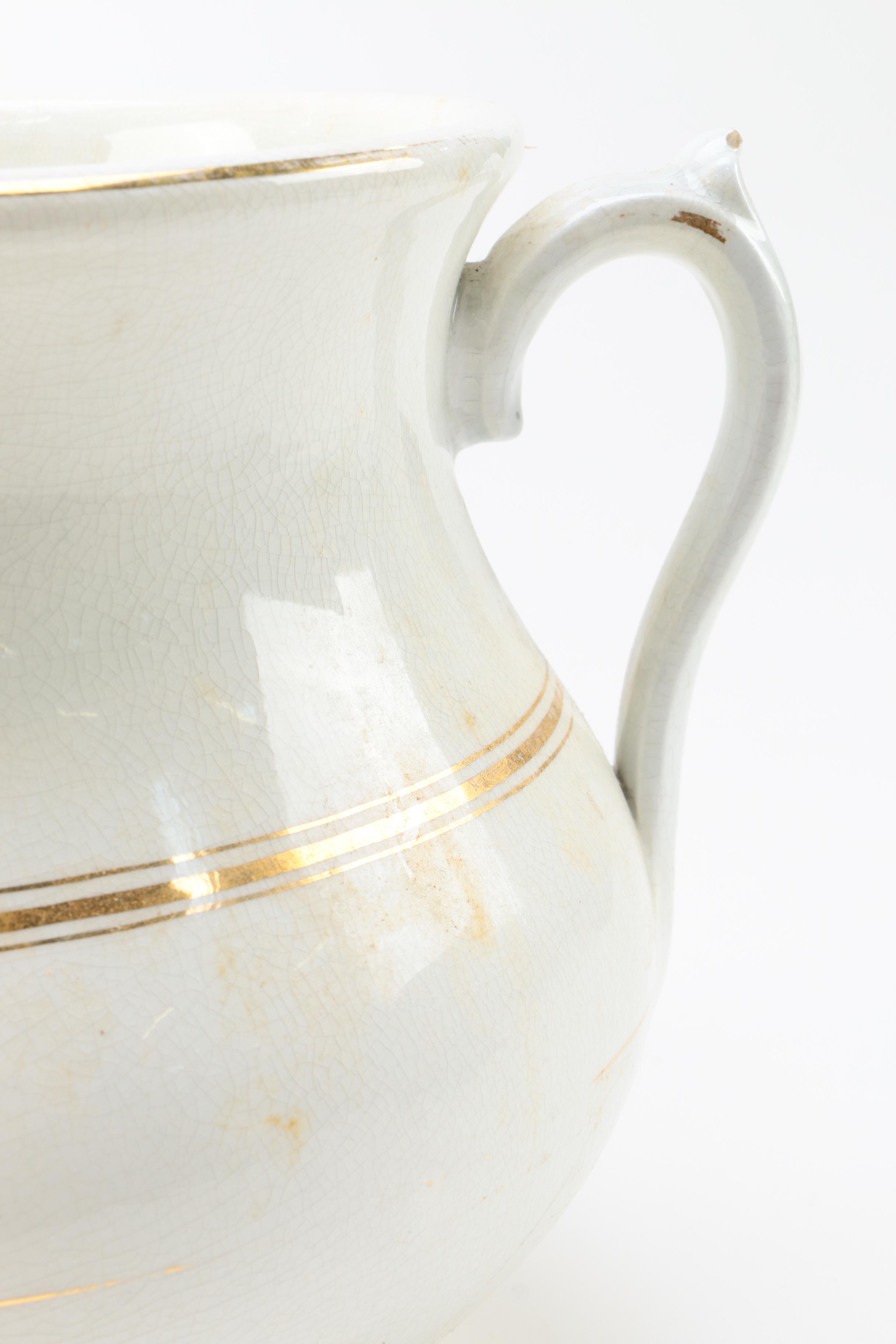 Antique Mercer Semi-Vitreous Chamber Pot