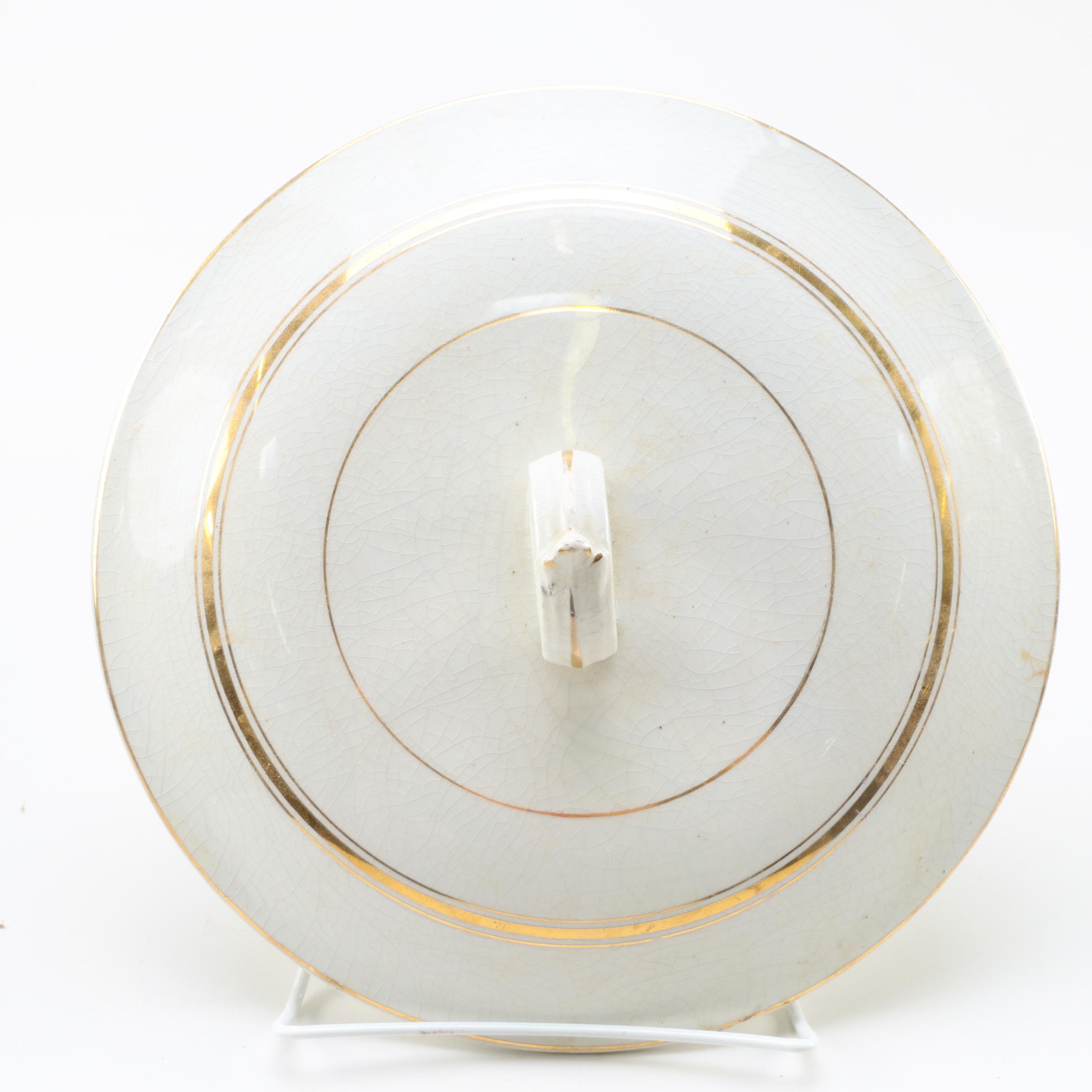 Antique Mercer Semi-Vitreous Chamber Pot