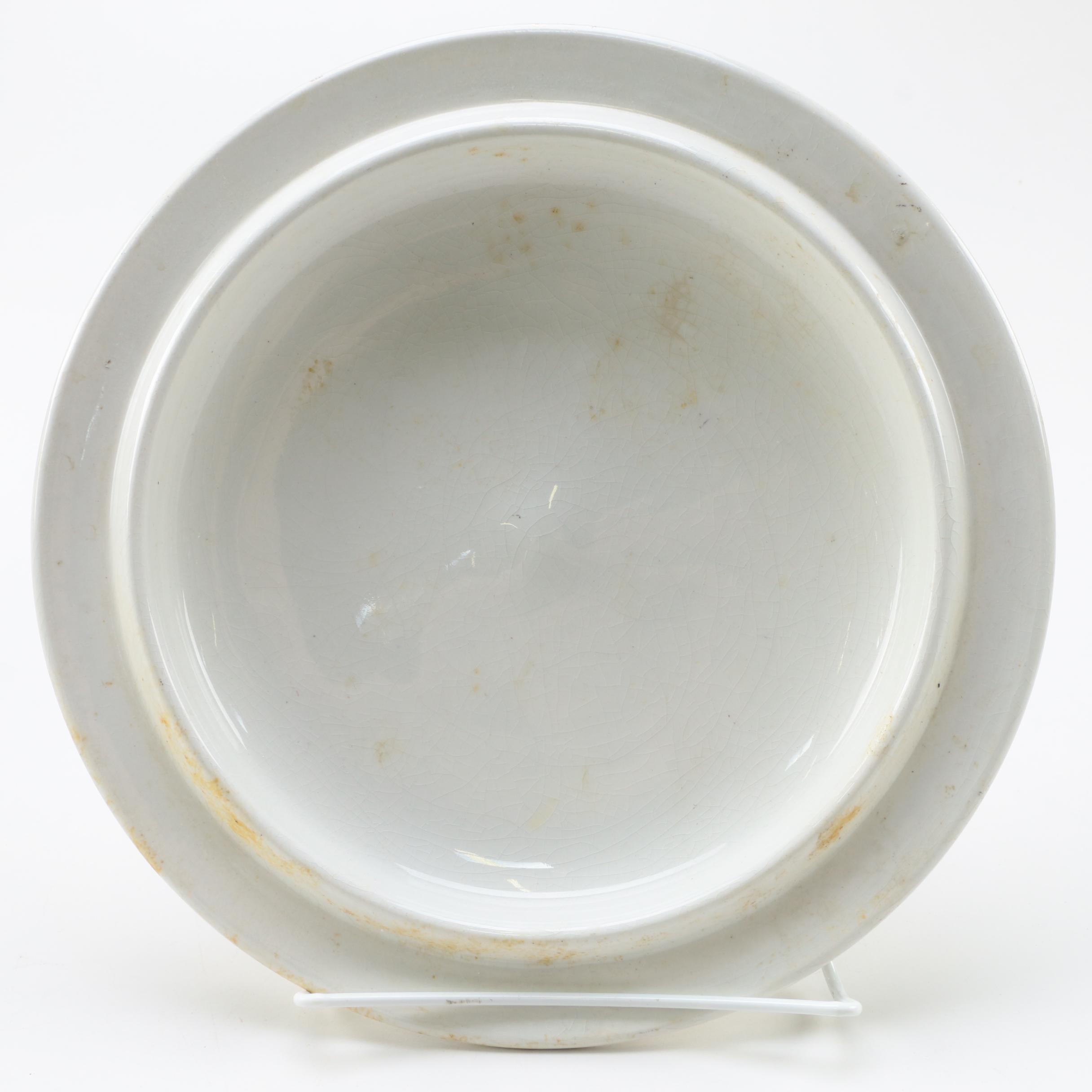 Antique Mercer Semi-Vitreous Chamber Pot