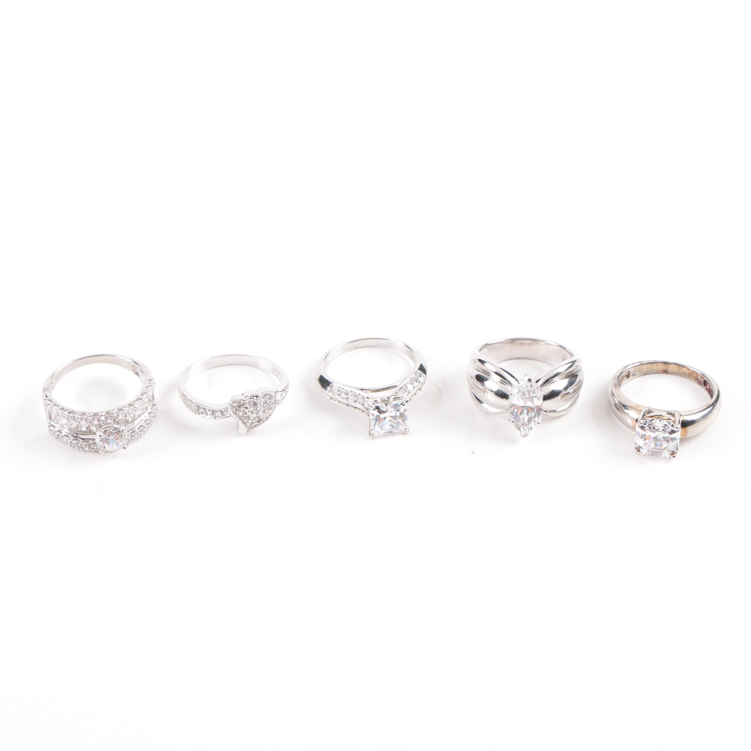Sterling Silver and Cubic Zirconia Rings