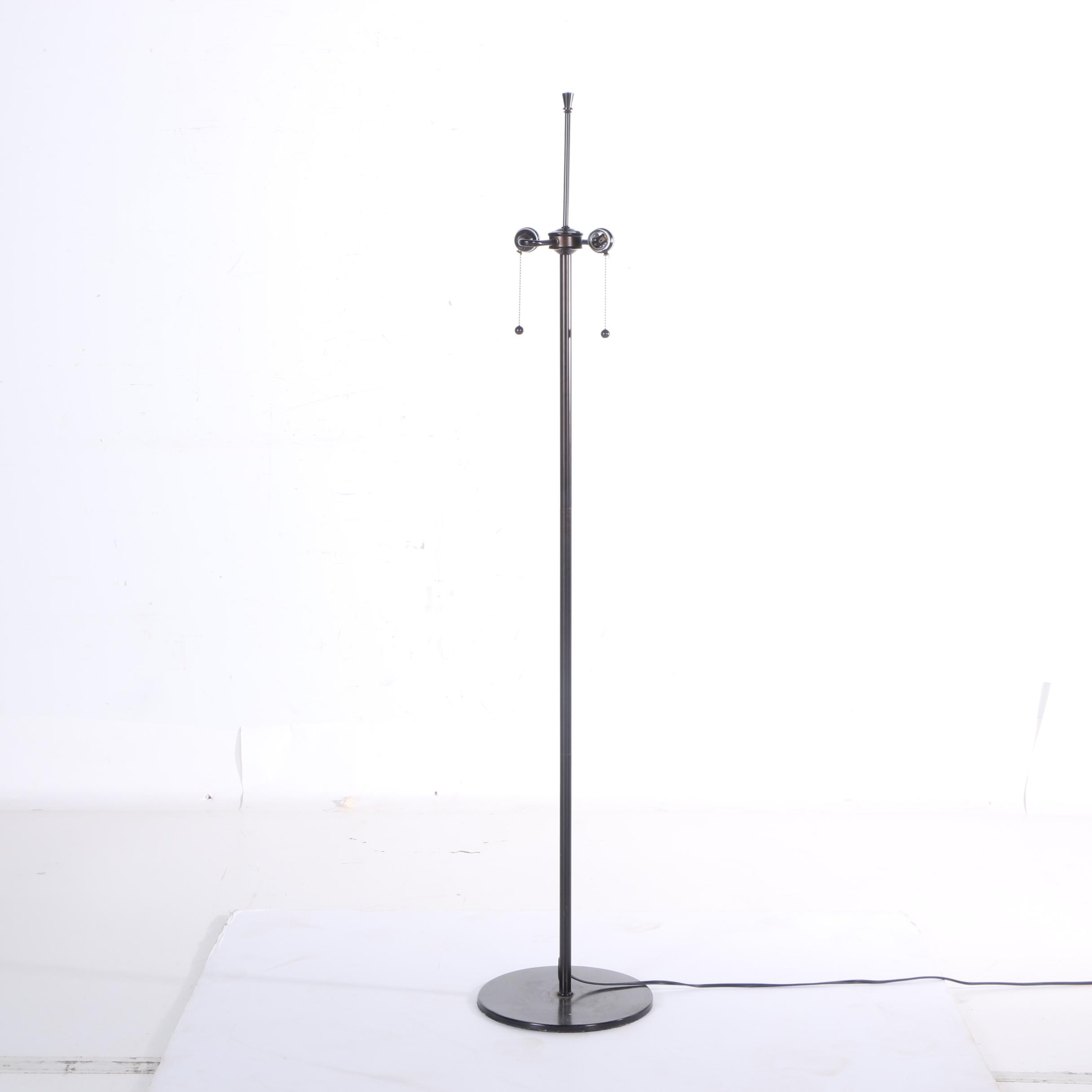 Black Dual Light Socket Floor Lamp