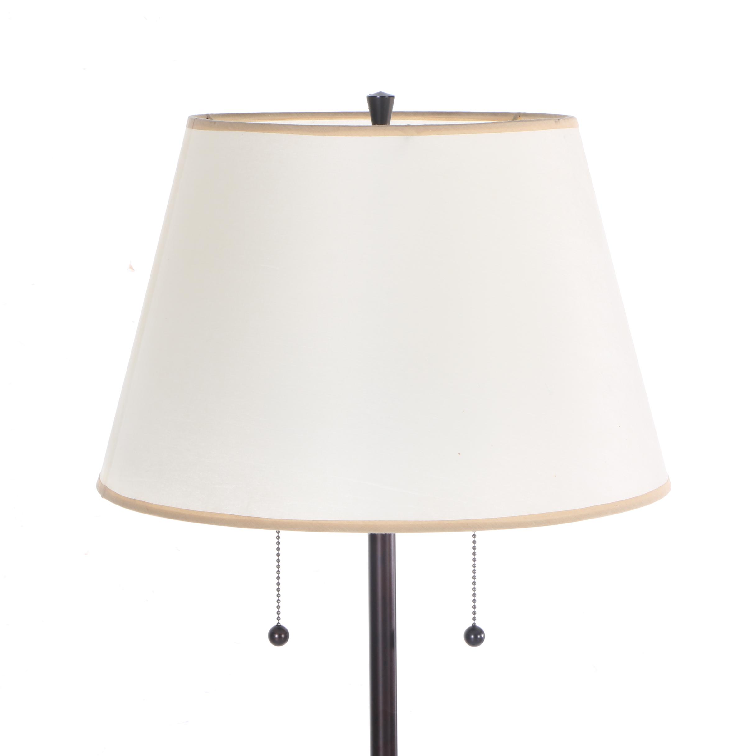 Black Dual Light Socket Floor Lamp