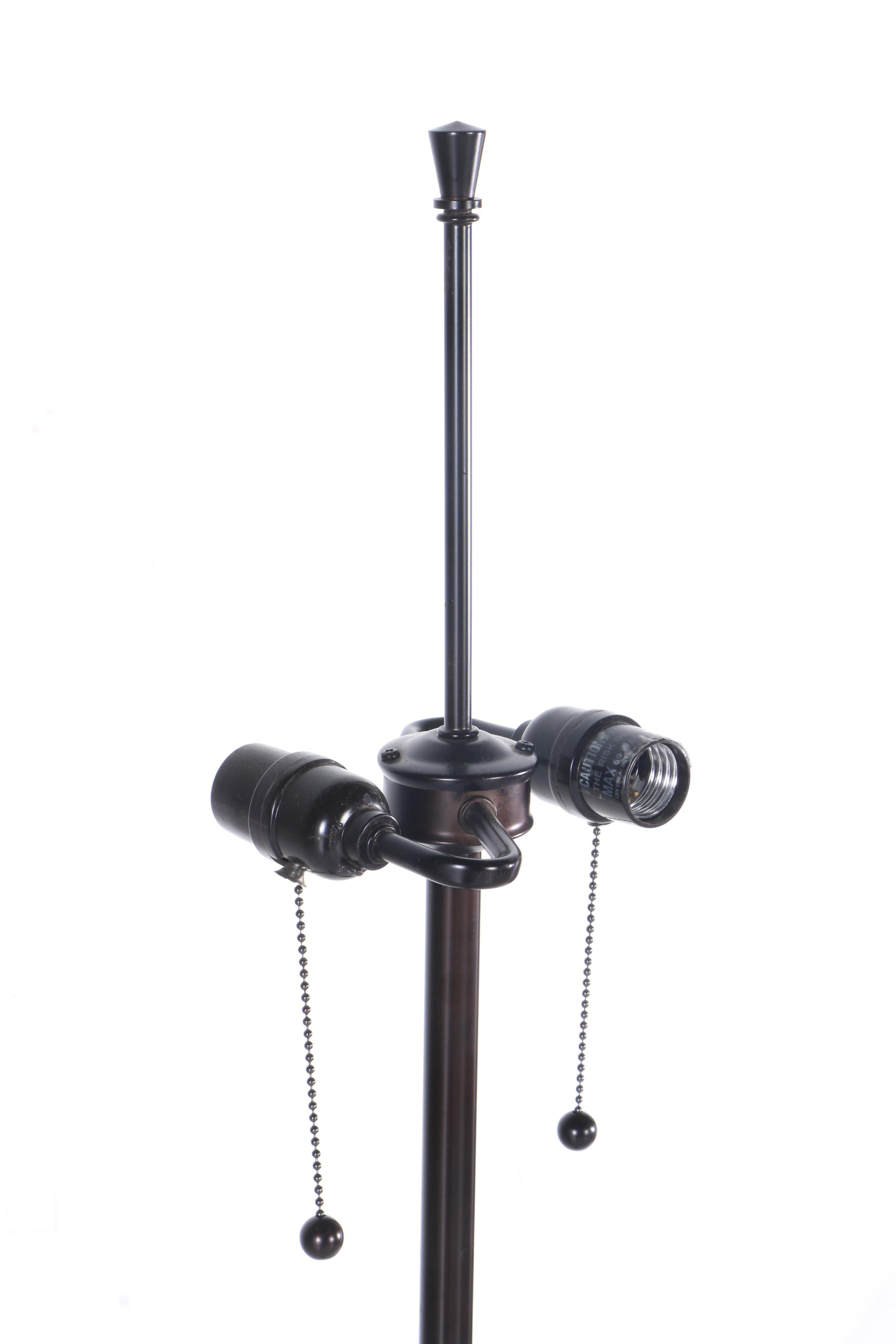 Black Dual Light Socket Floor Lamp