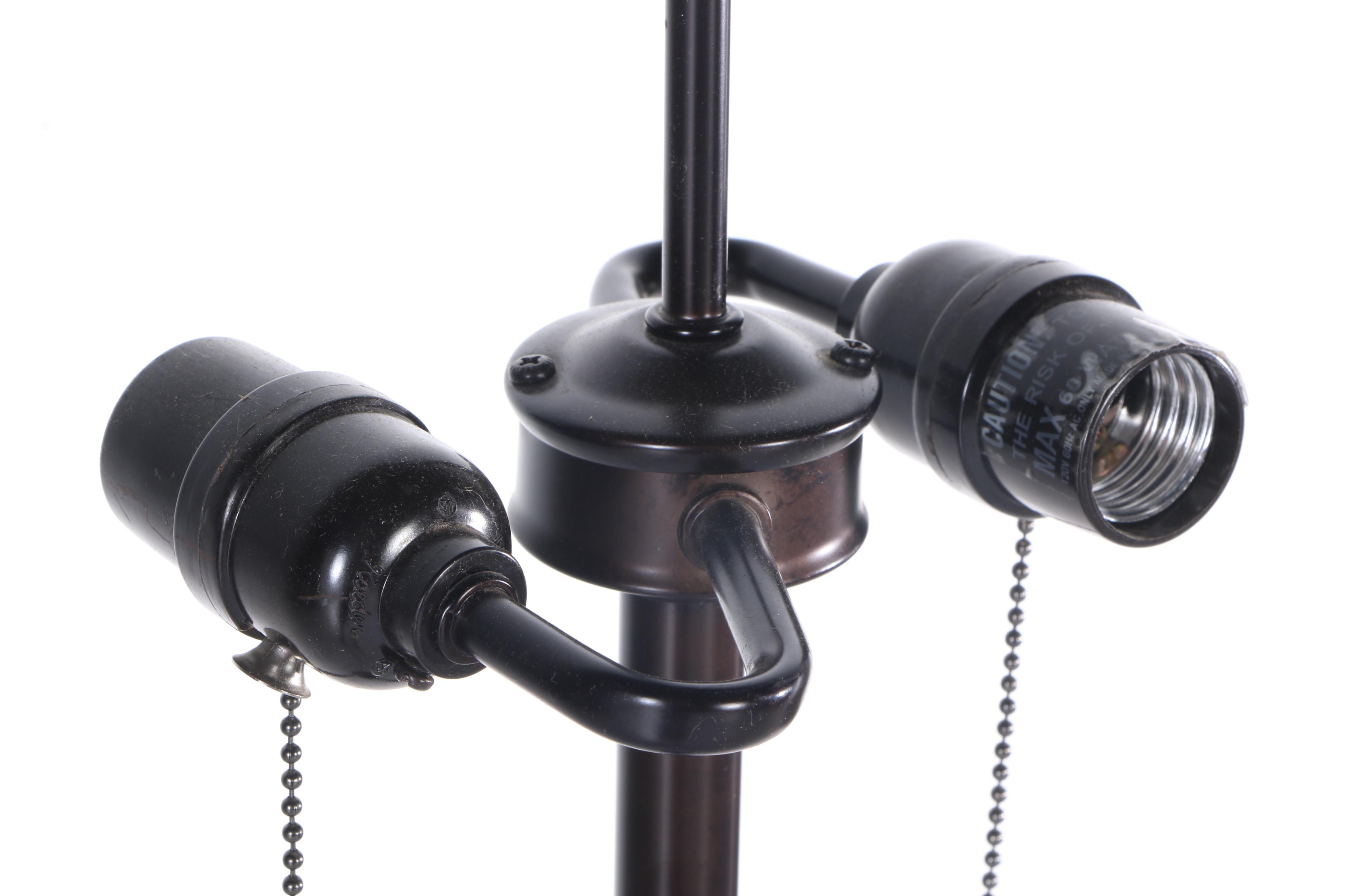 Black Dual Light Socket Floor Lamp