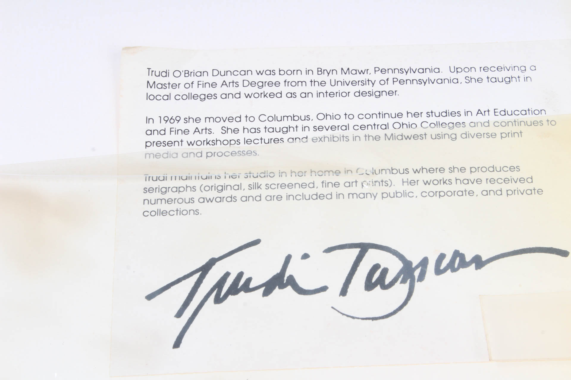 Trudi Duncan Serigraphs "Cat Eyes II" and "Encounters"