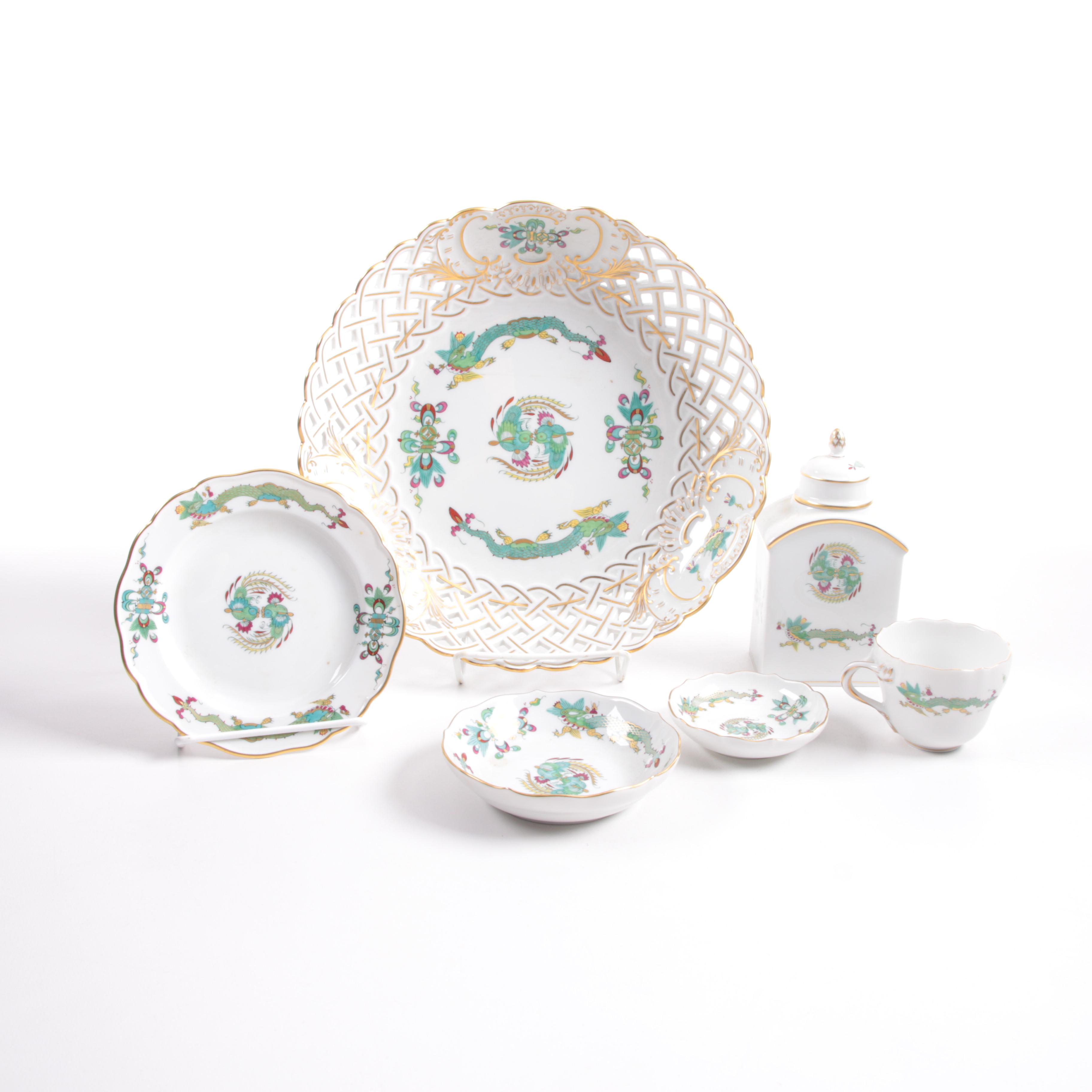 Vintage Meissen "Green Dragon" Tableware
