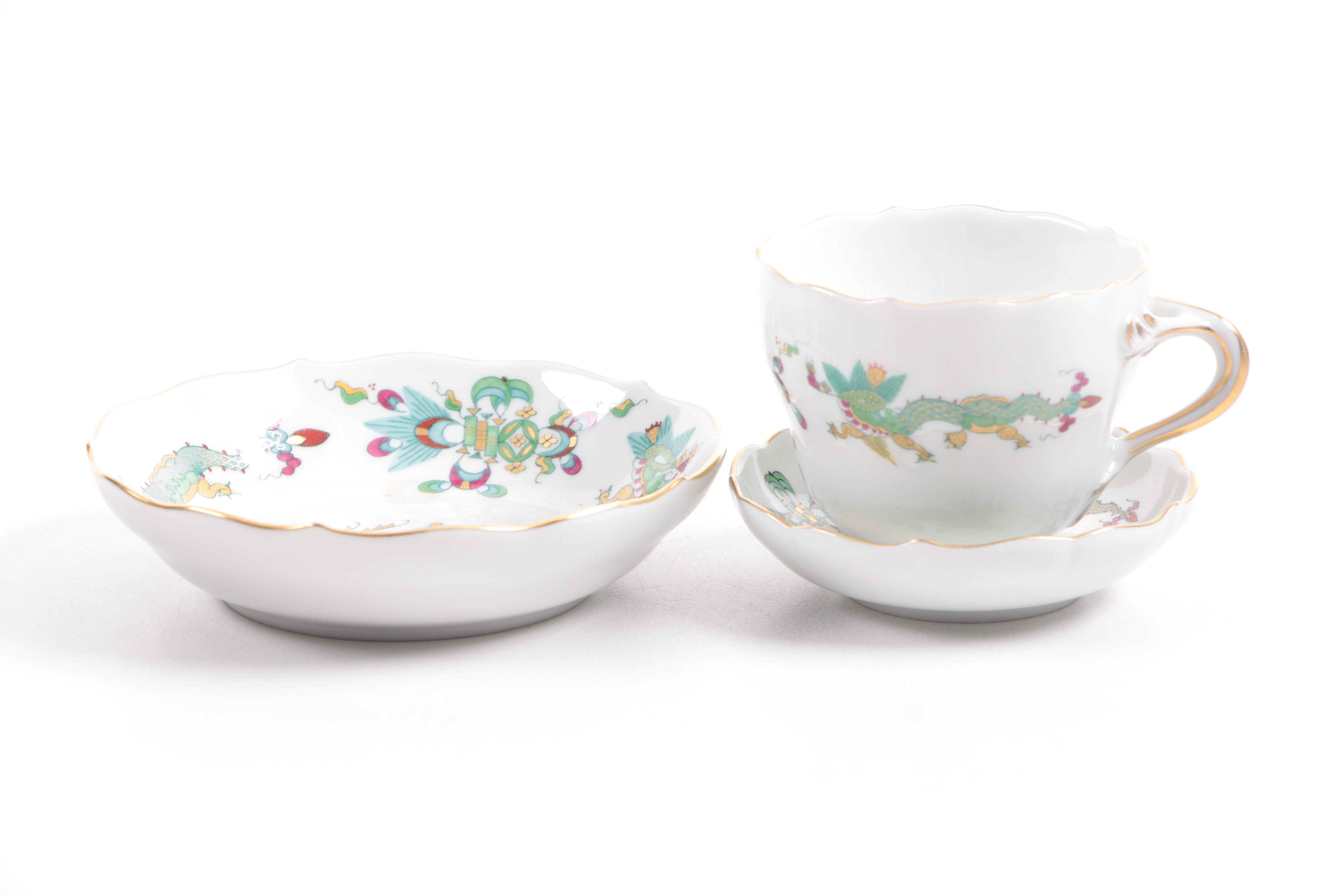 Vintage Meissen "Green Dragon" Tableware
