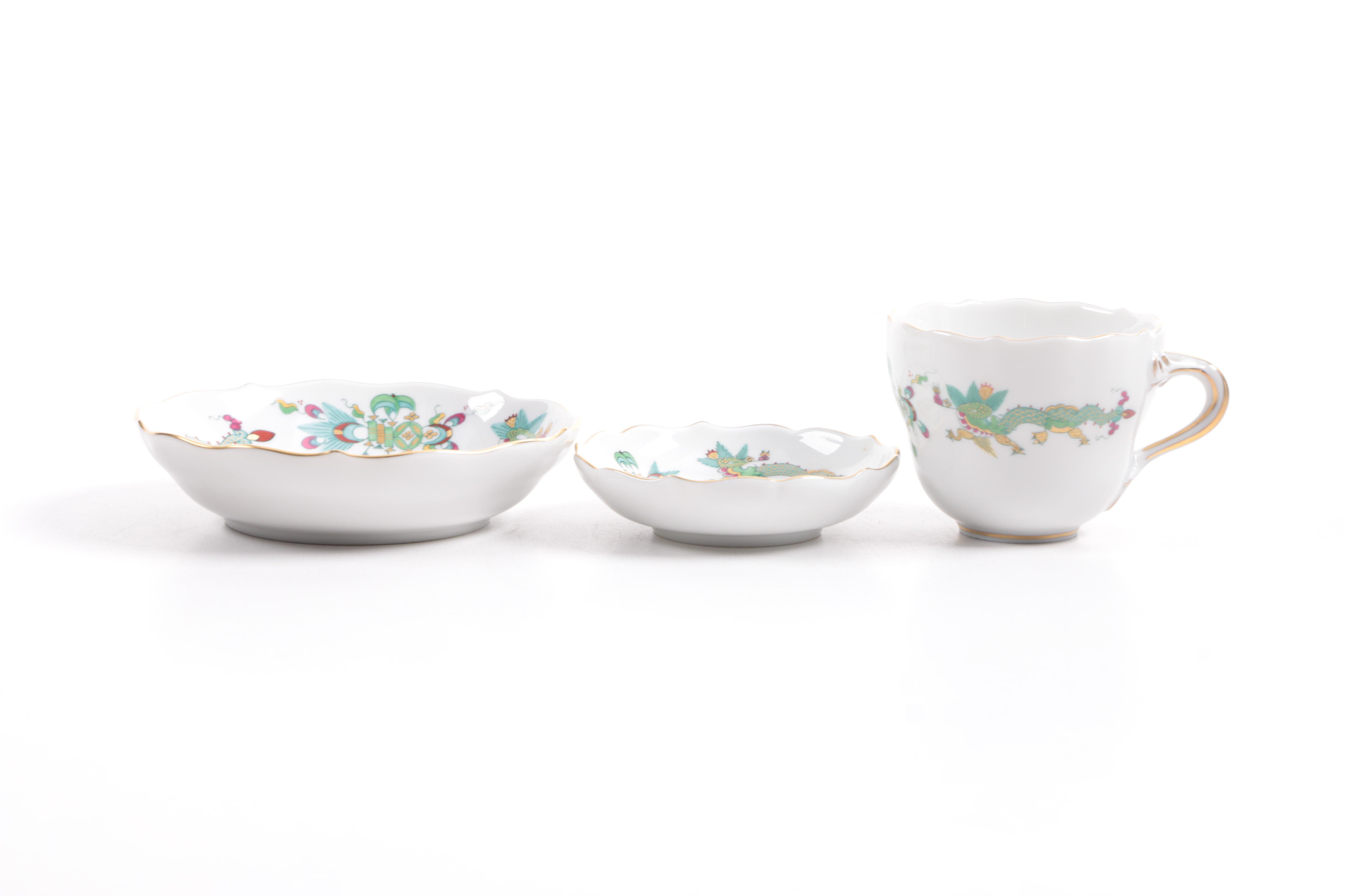 Vintage Meissen "Green Dragon" Tableware