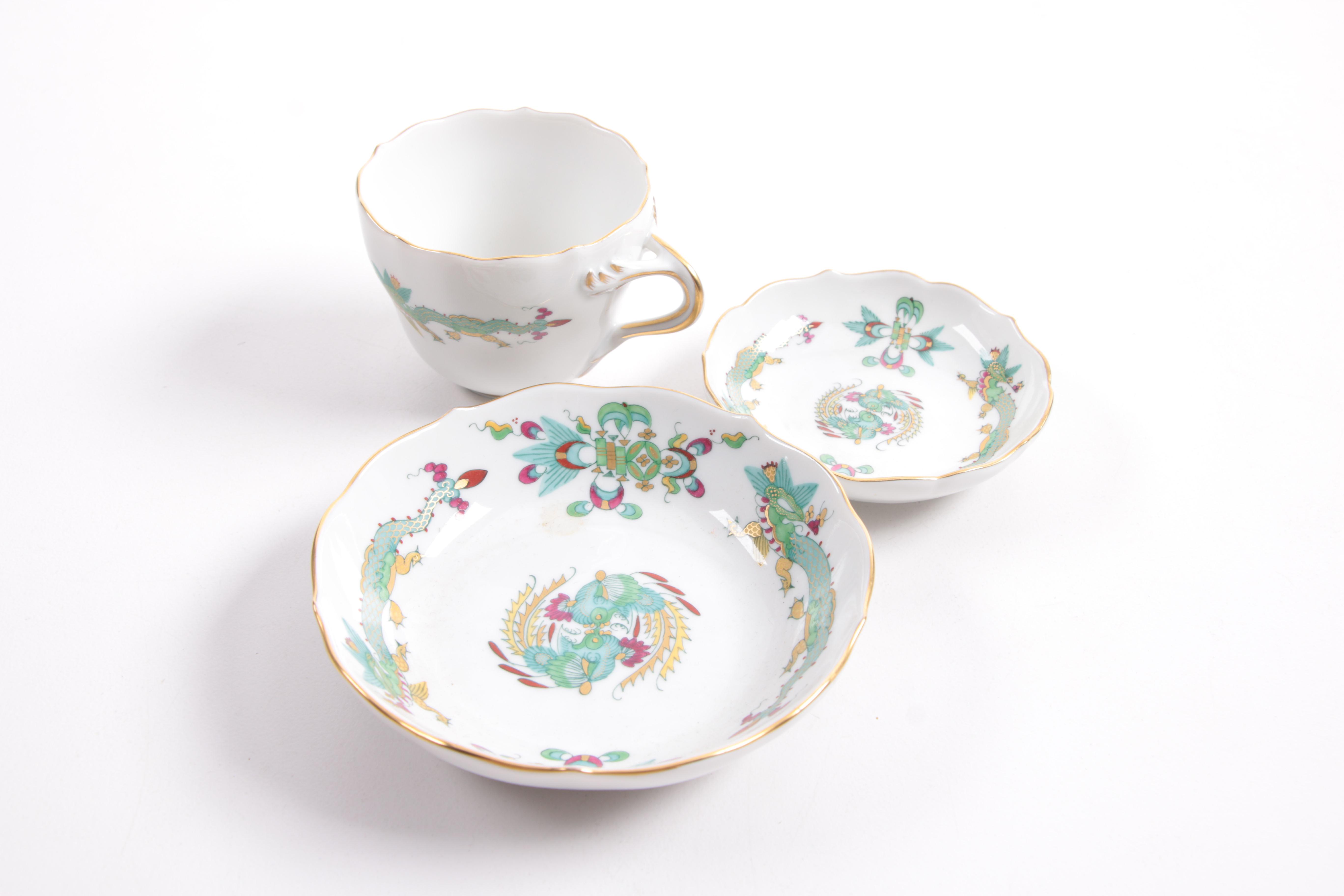Vintage Meissen "Green Dragon" Tableware