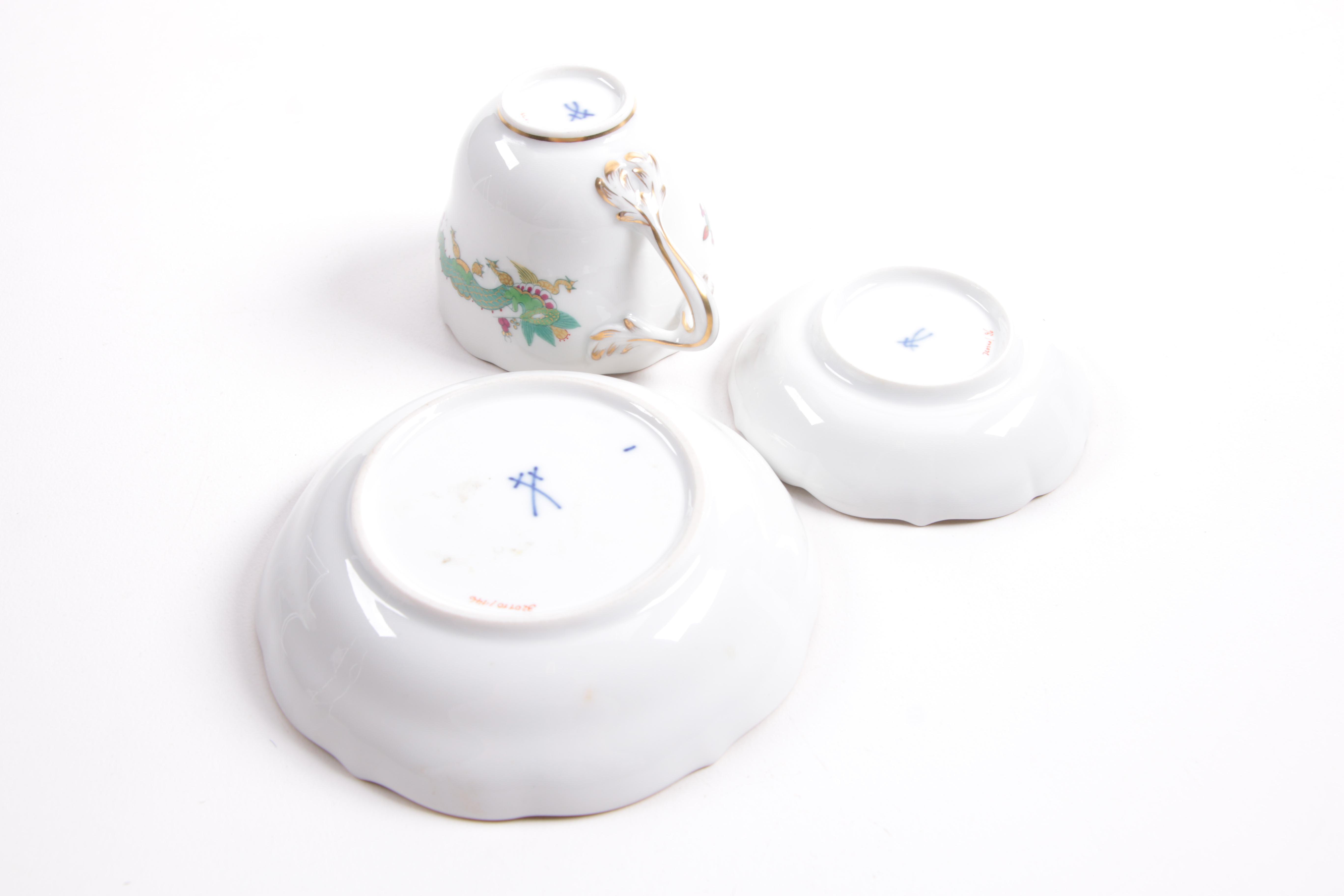 Vintage Meissen "Green Dragon" Tableware