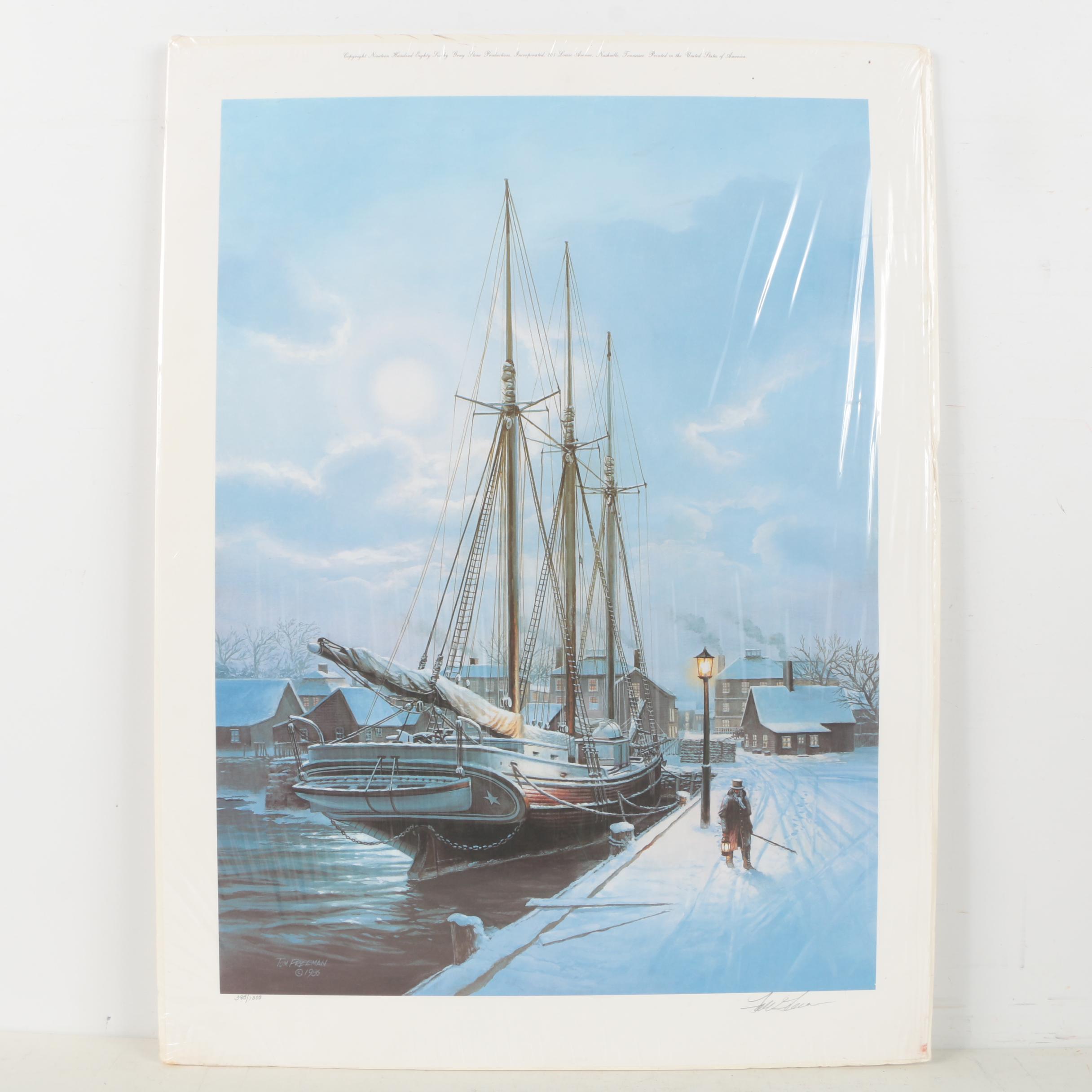 Tom Freeman Limited Edition Offset Lithograph "Lamplighter"