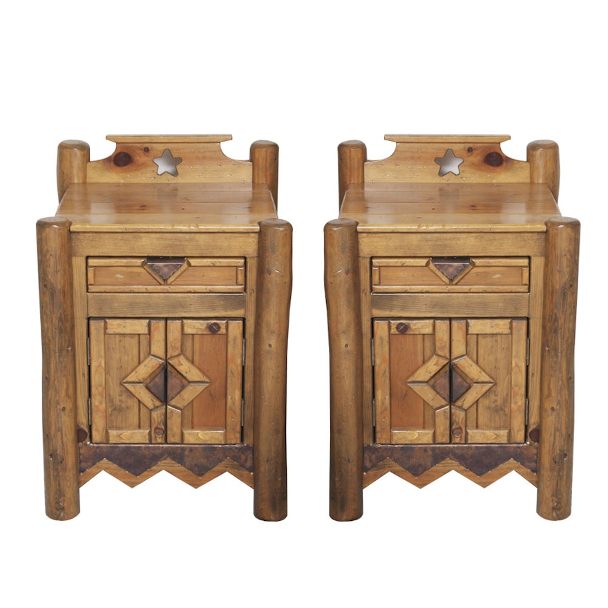 Pair of Bedside Southwestern Style Tables