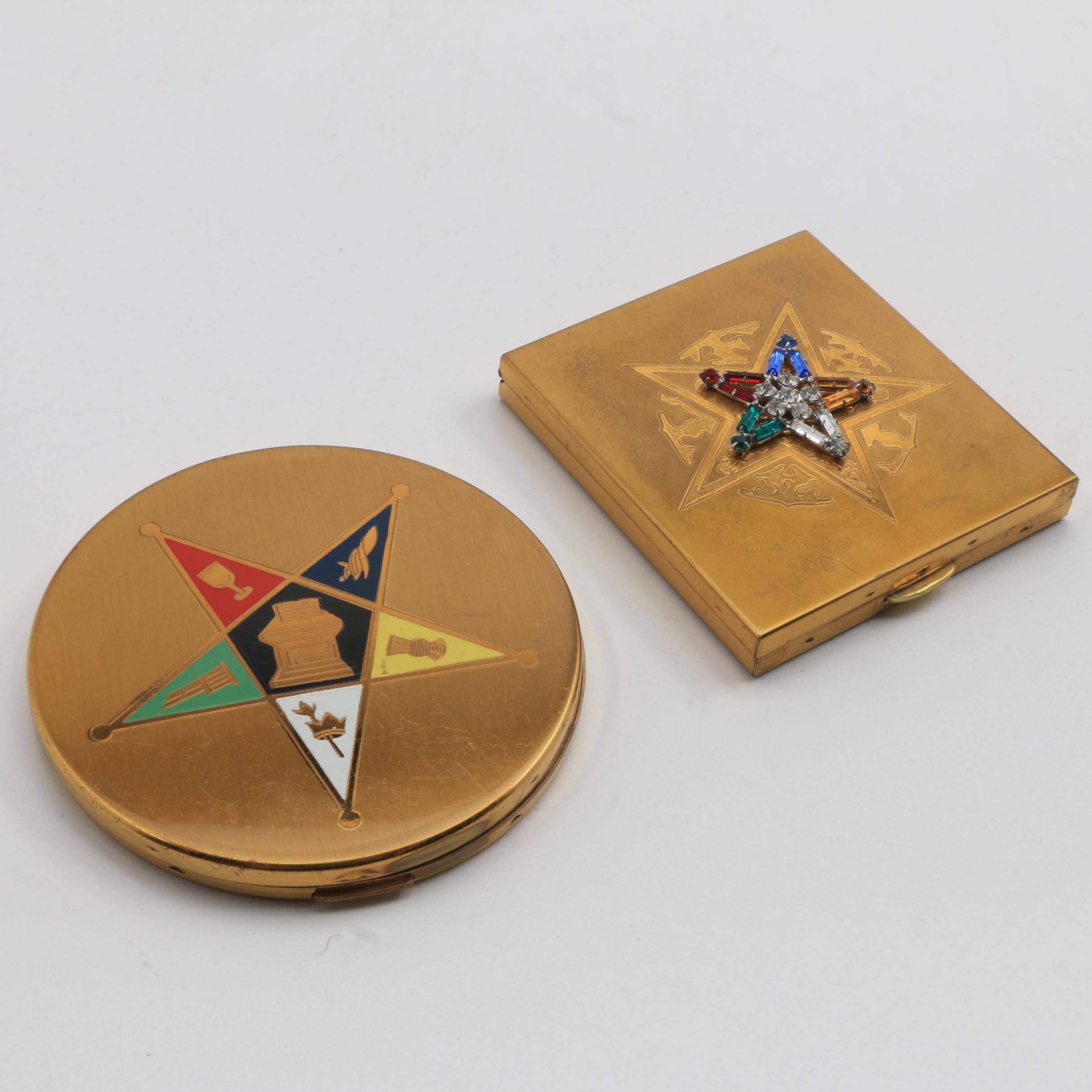 Five Vintage Compacts, Two Eastern Star