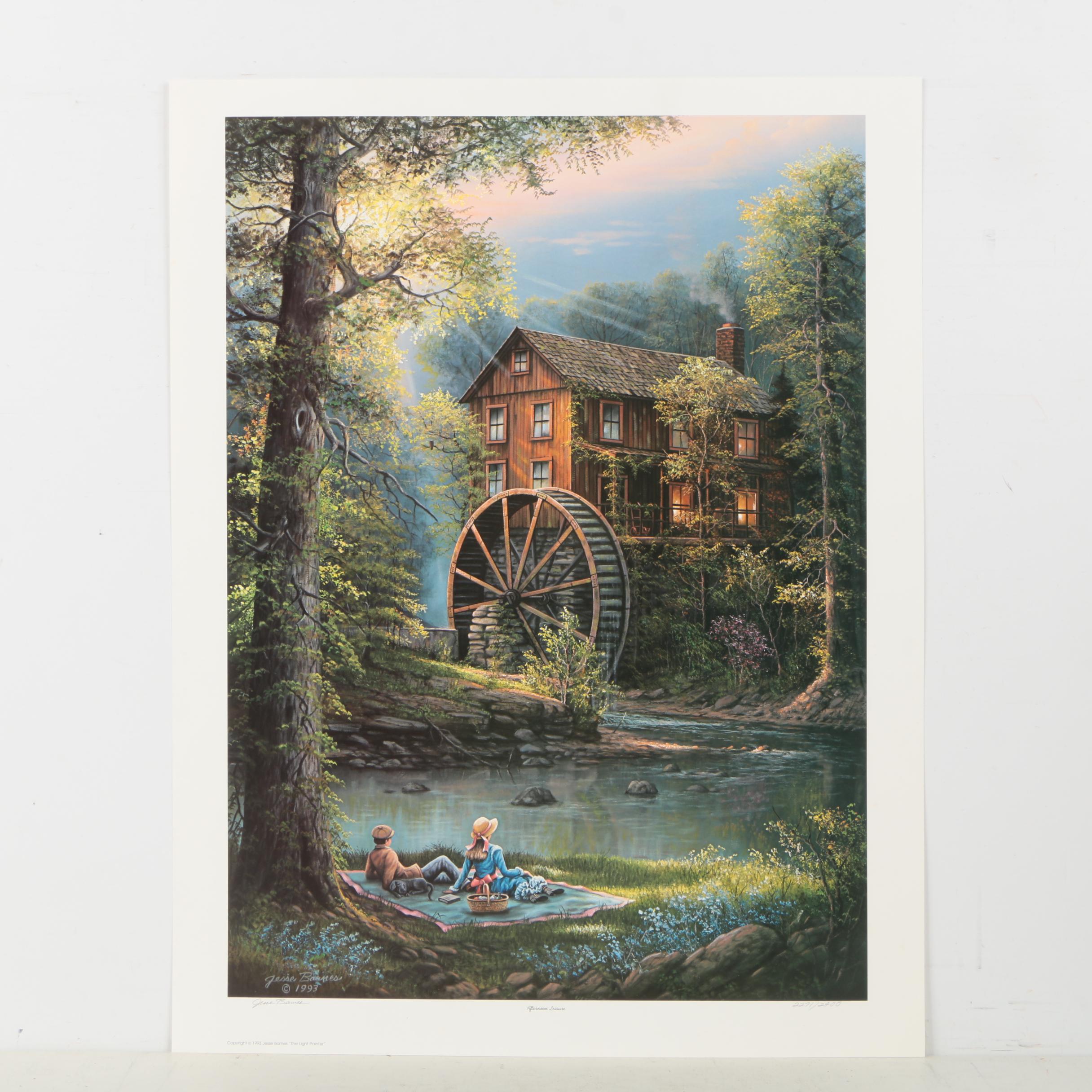 Jesse Barnes Limited Edition Offset Lithograph "Afternoon Leisure"