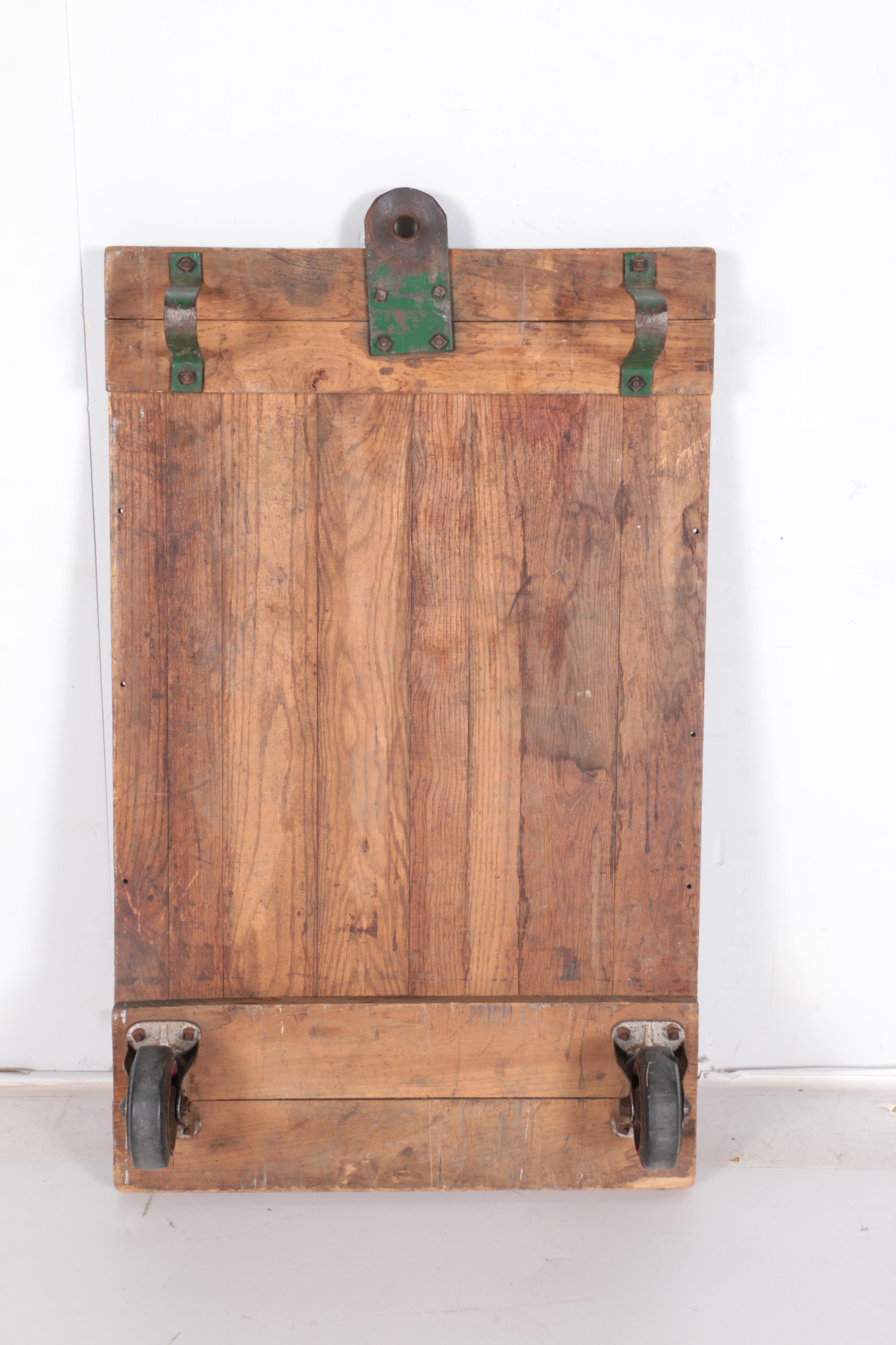 Vintage Oak Fairbanks Two-Wheel Industrial Flatbed Cart