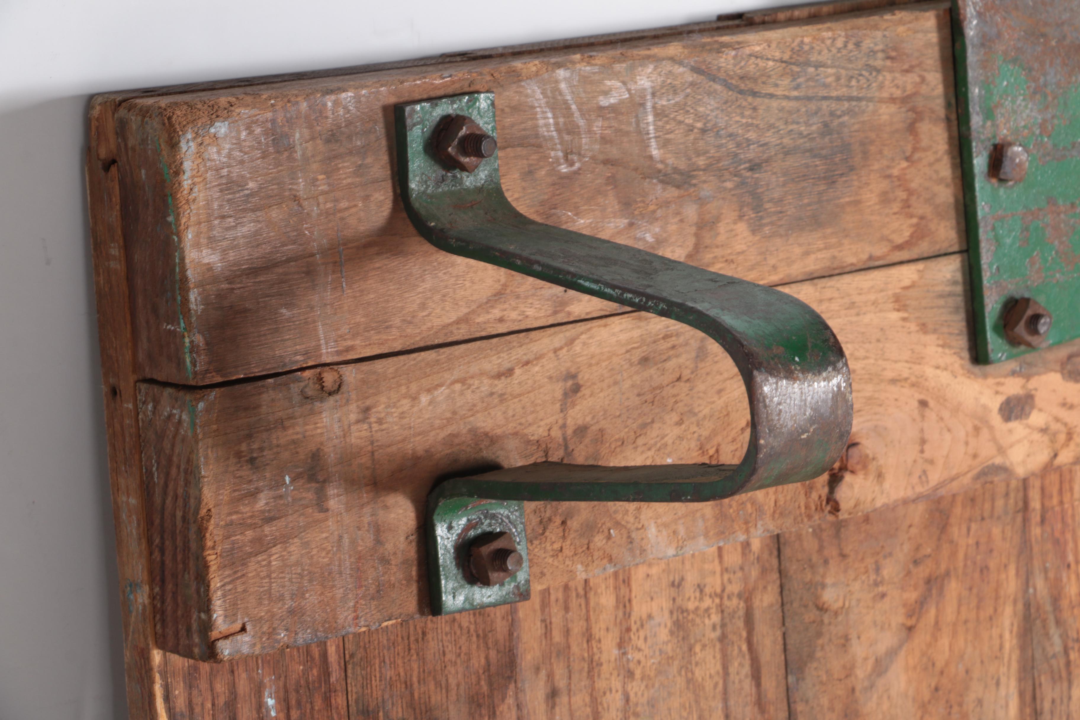 Vintage Oak Fairbanks Two-Wheel Industrial Flatbed Cart