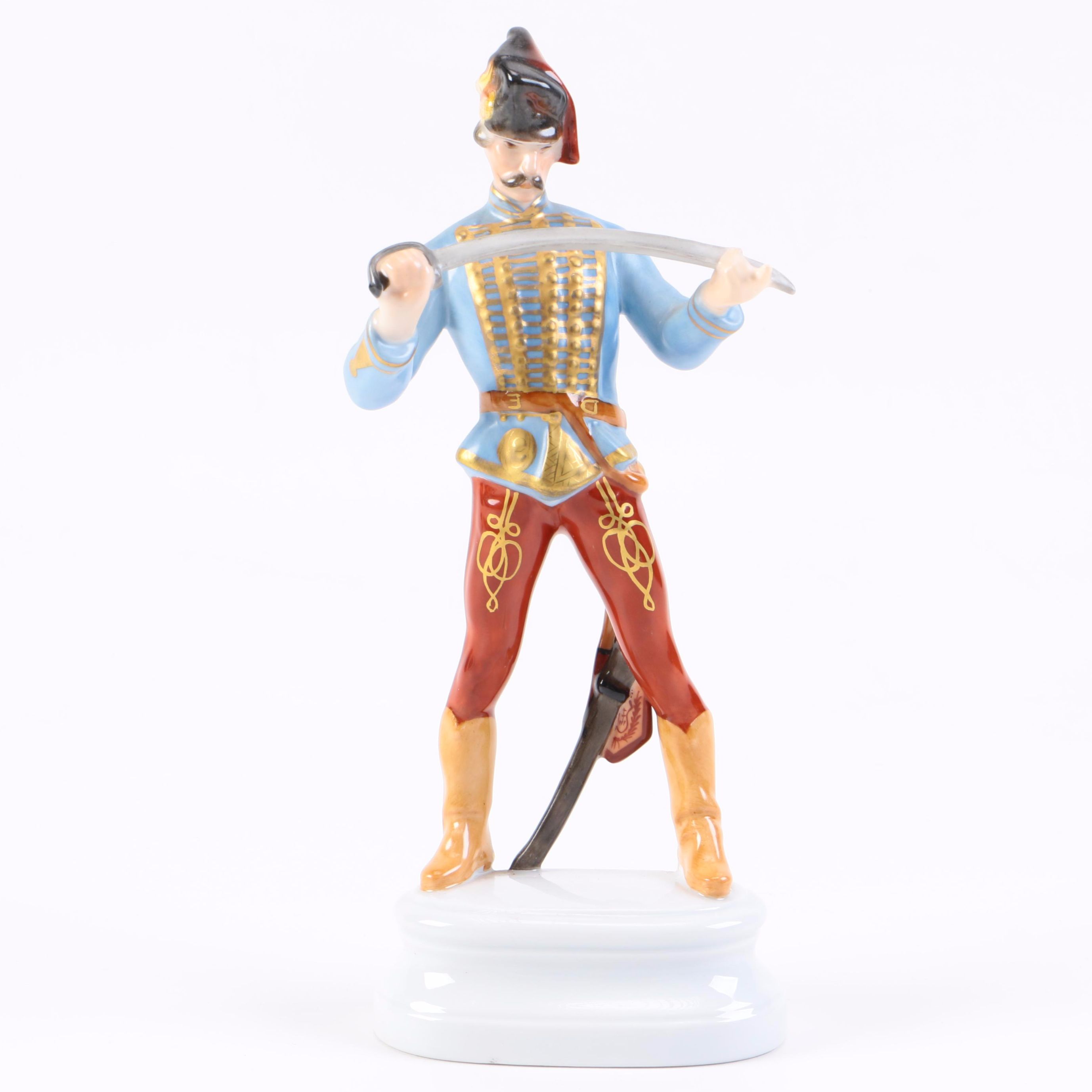 Herend Hungary "Haidik Hussar" Porcelain Figurine