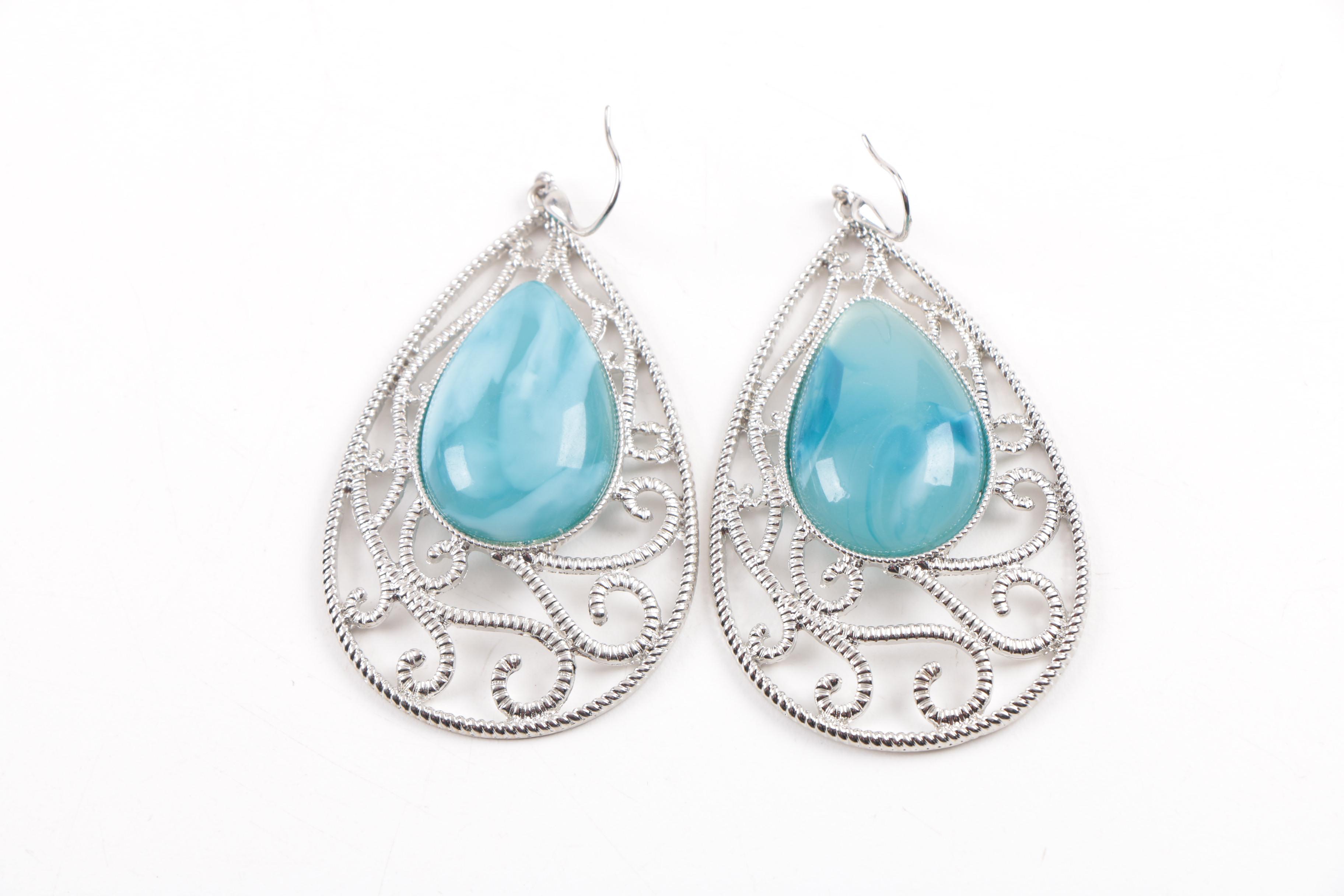 Collection of Faux Pearl and Blue Tone Gemstone Jewelry