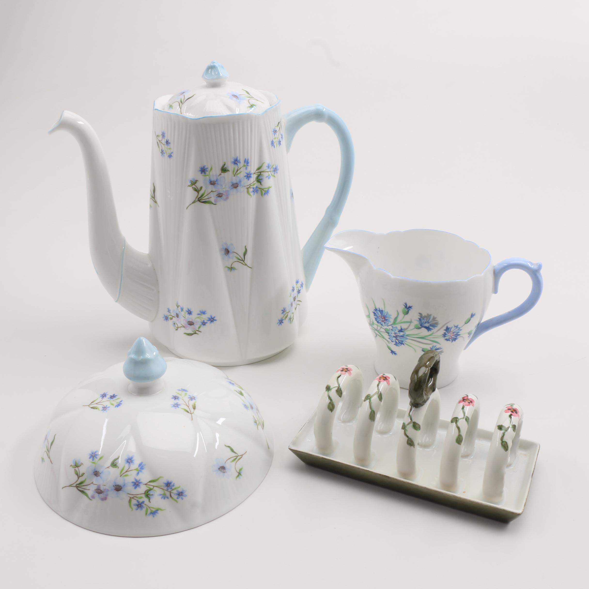Shelley Porcelain Coffee Pot, Creamer and More