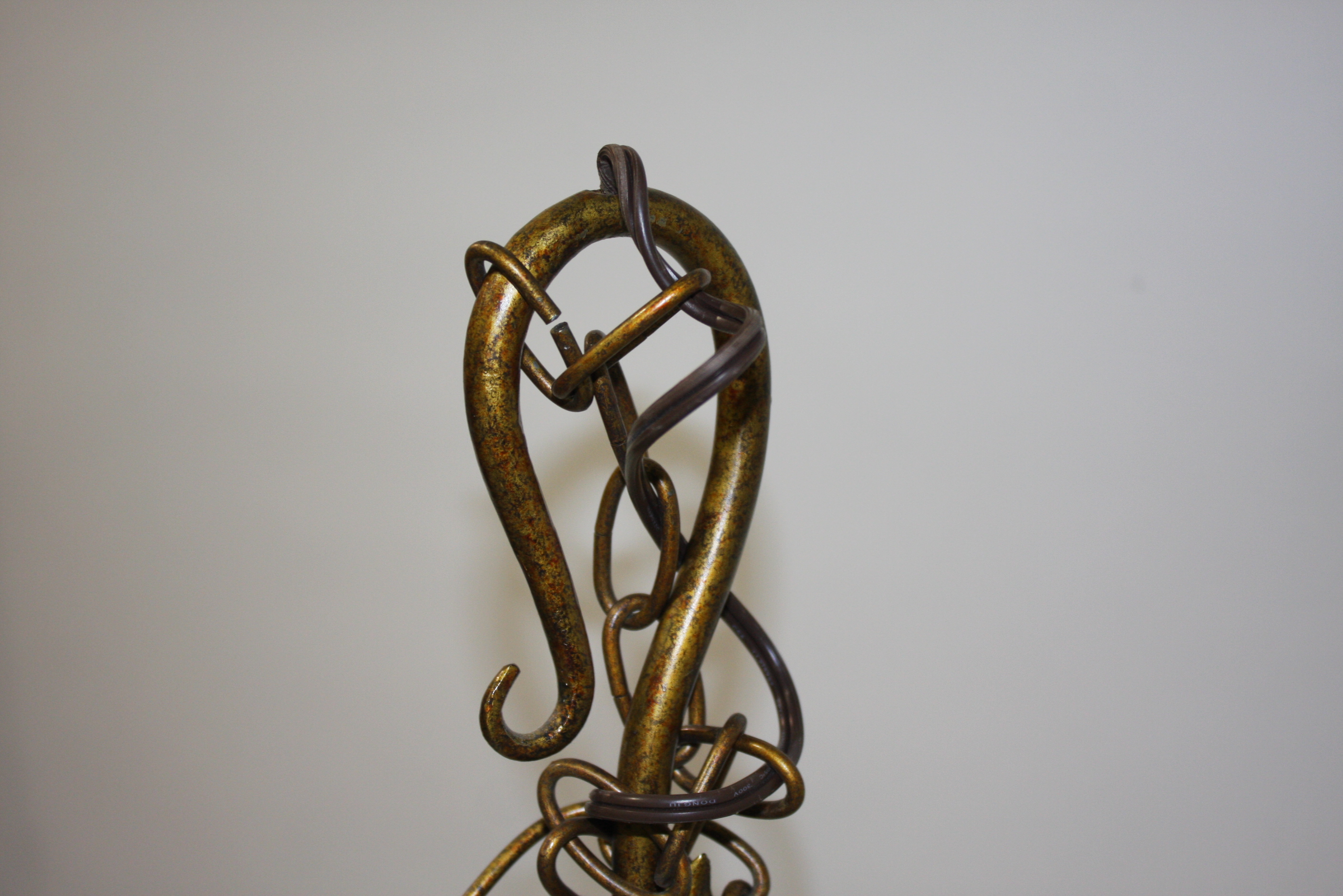 Brass Leaf and Scroll Chandelier