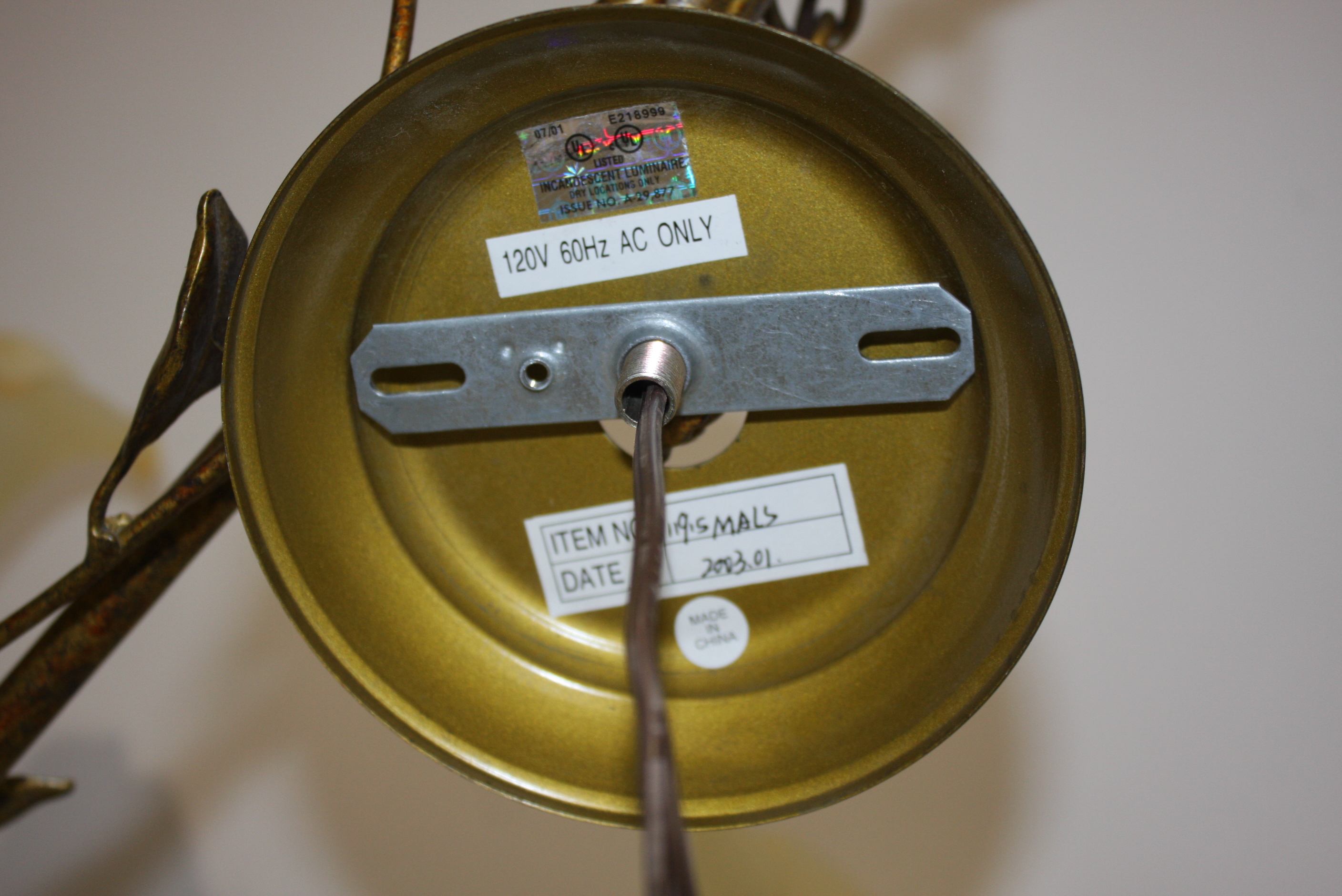 Brass Leaf and Scroll Chandelier