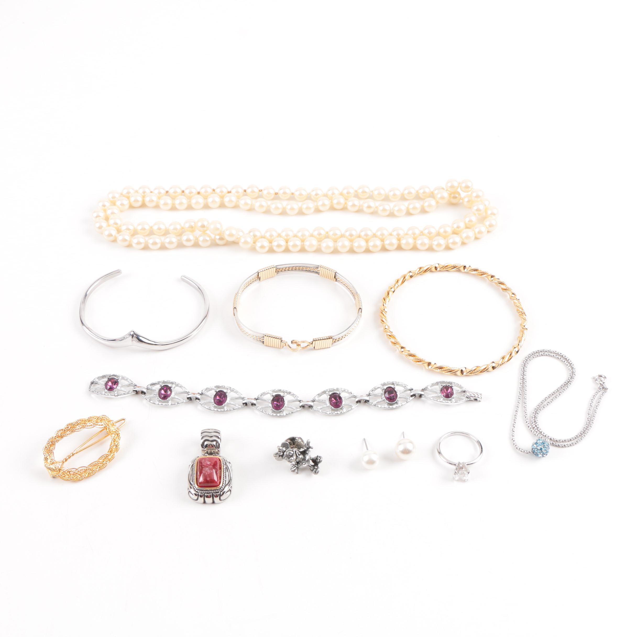 Assorted Costume Jewelry Including Pieces With Faux Pearl