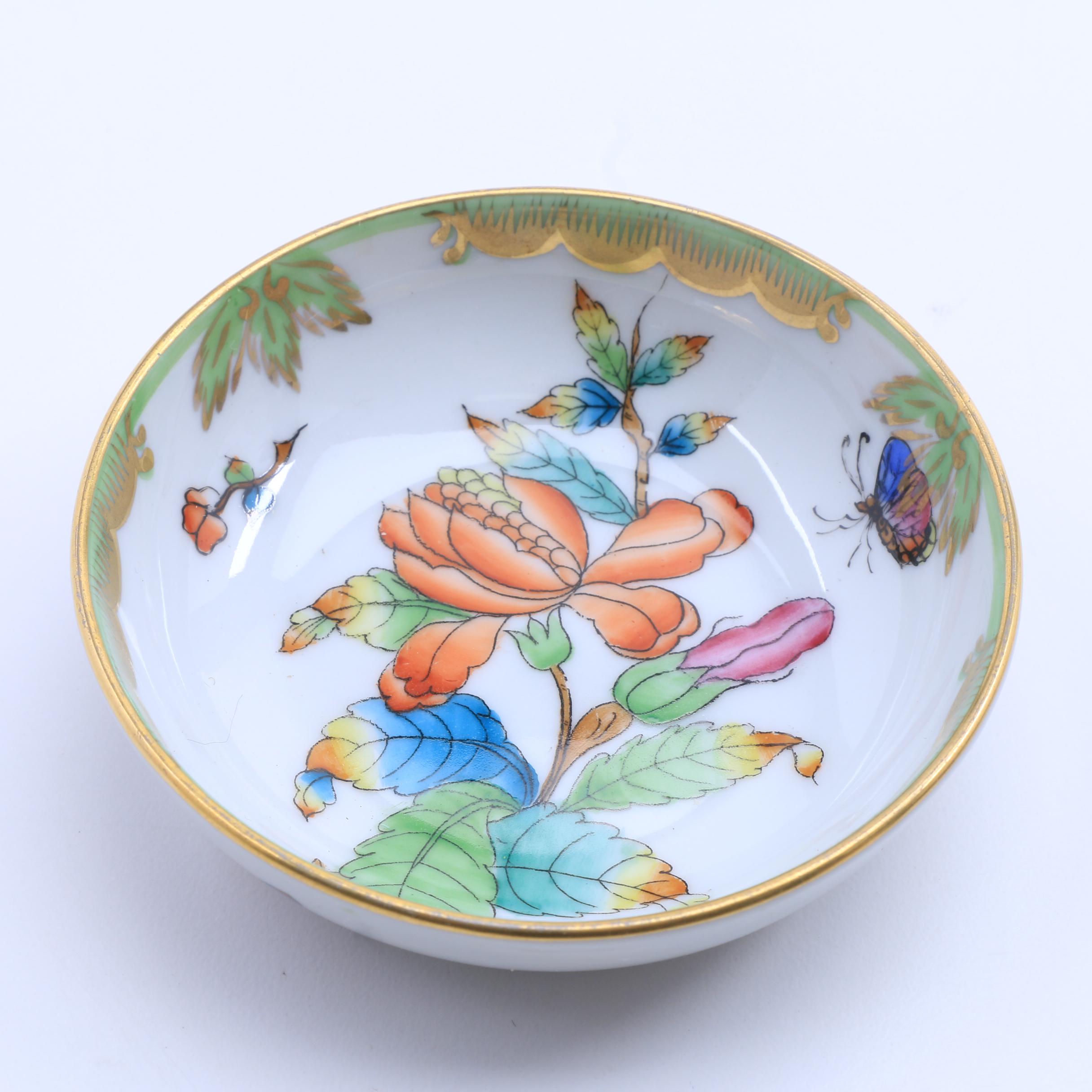 Four Small Herend Hand Painted Porcelains