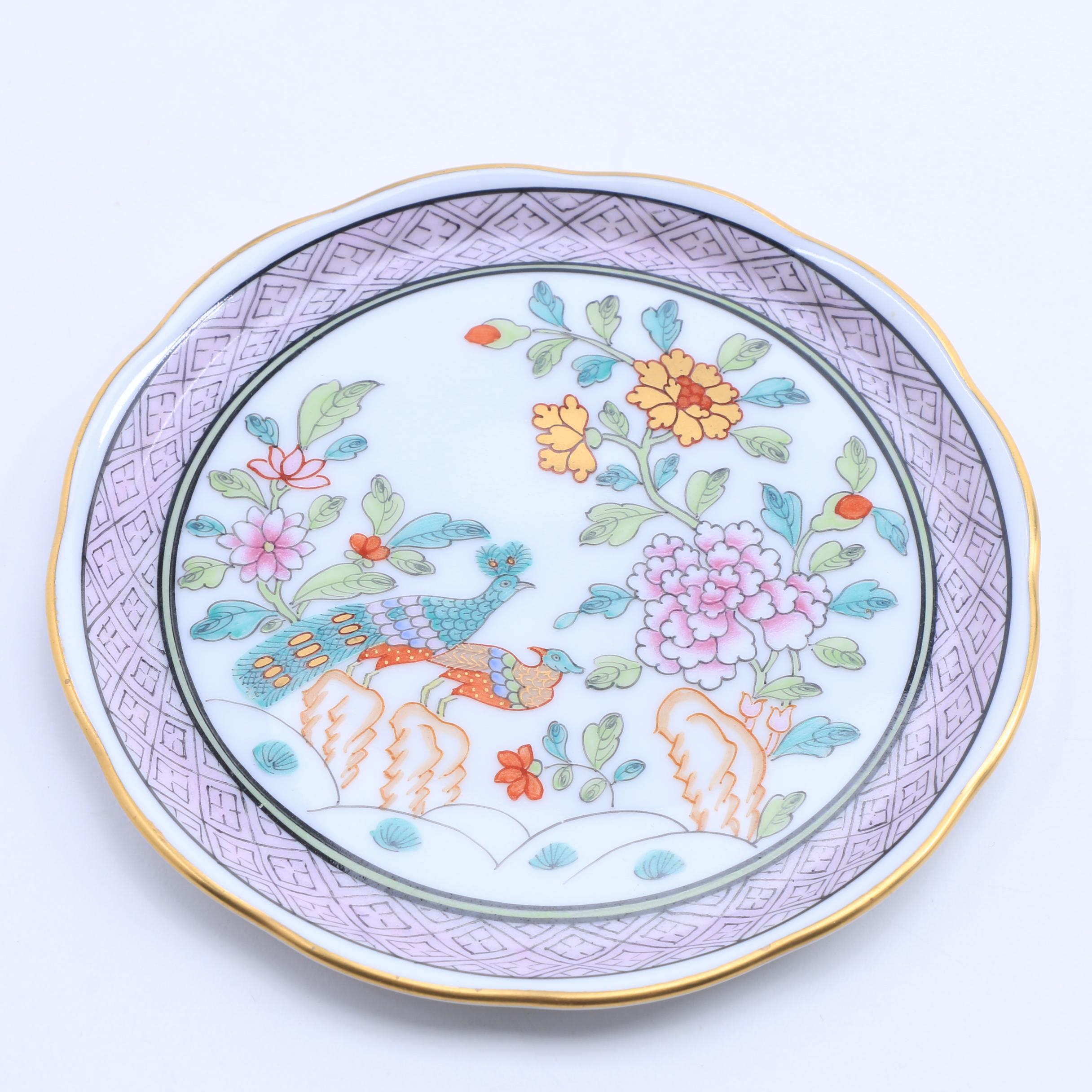 Four Small Herend Hand Painted Porcelains