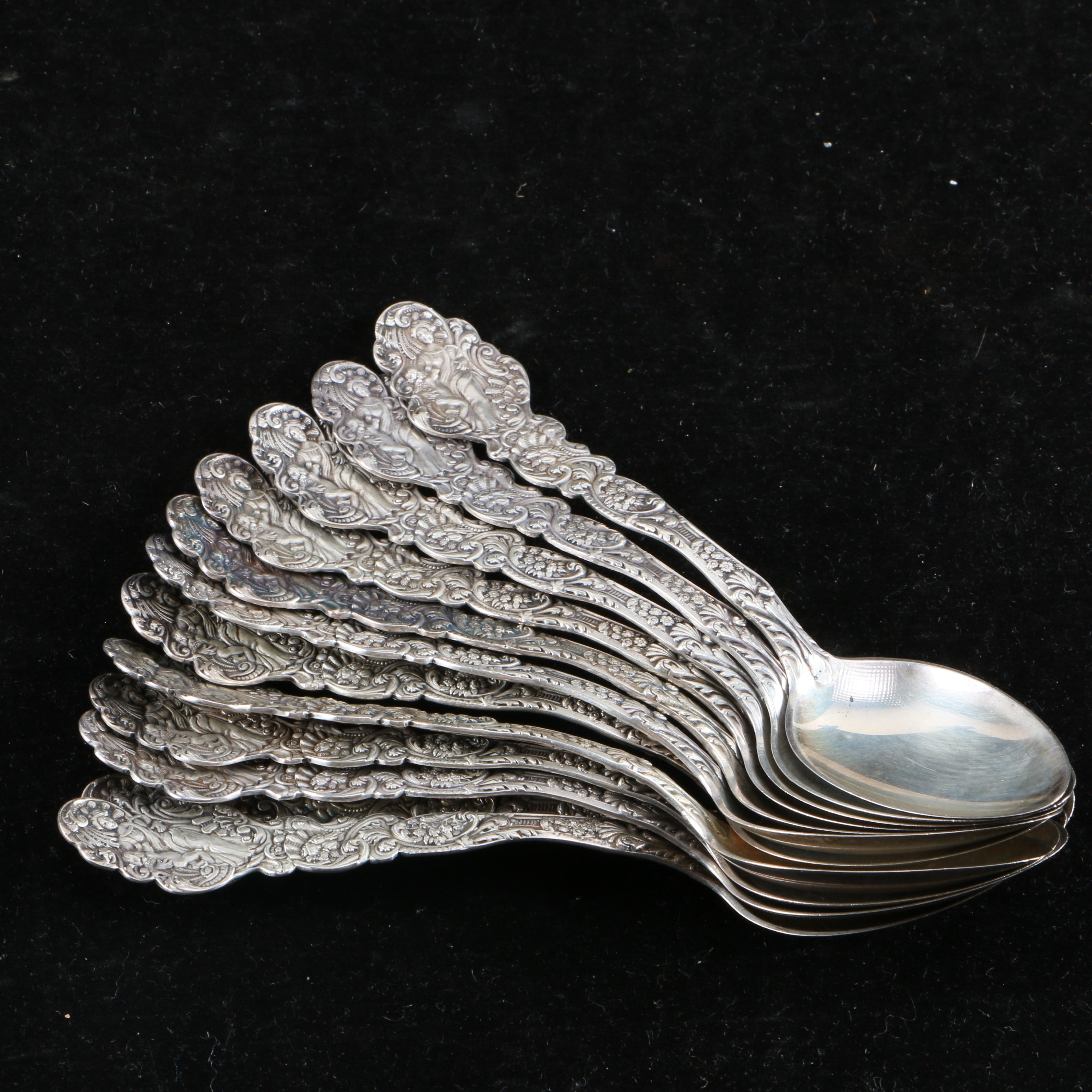 Set of Twelve Gorham "Versailles" Sterling Silver Teaspoons